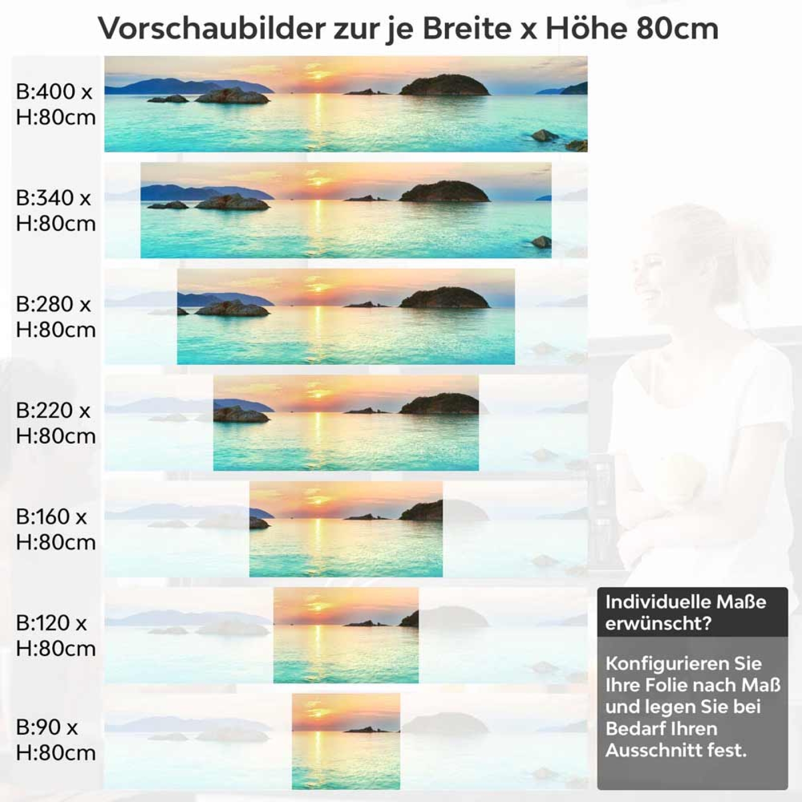Küchenrückwand Folie Meer, Küste & Felsen Höhe 80cm