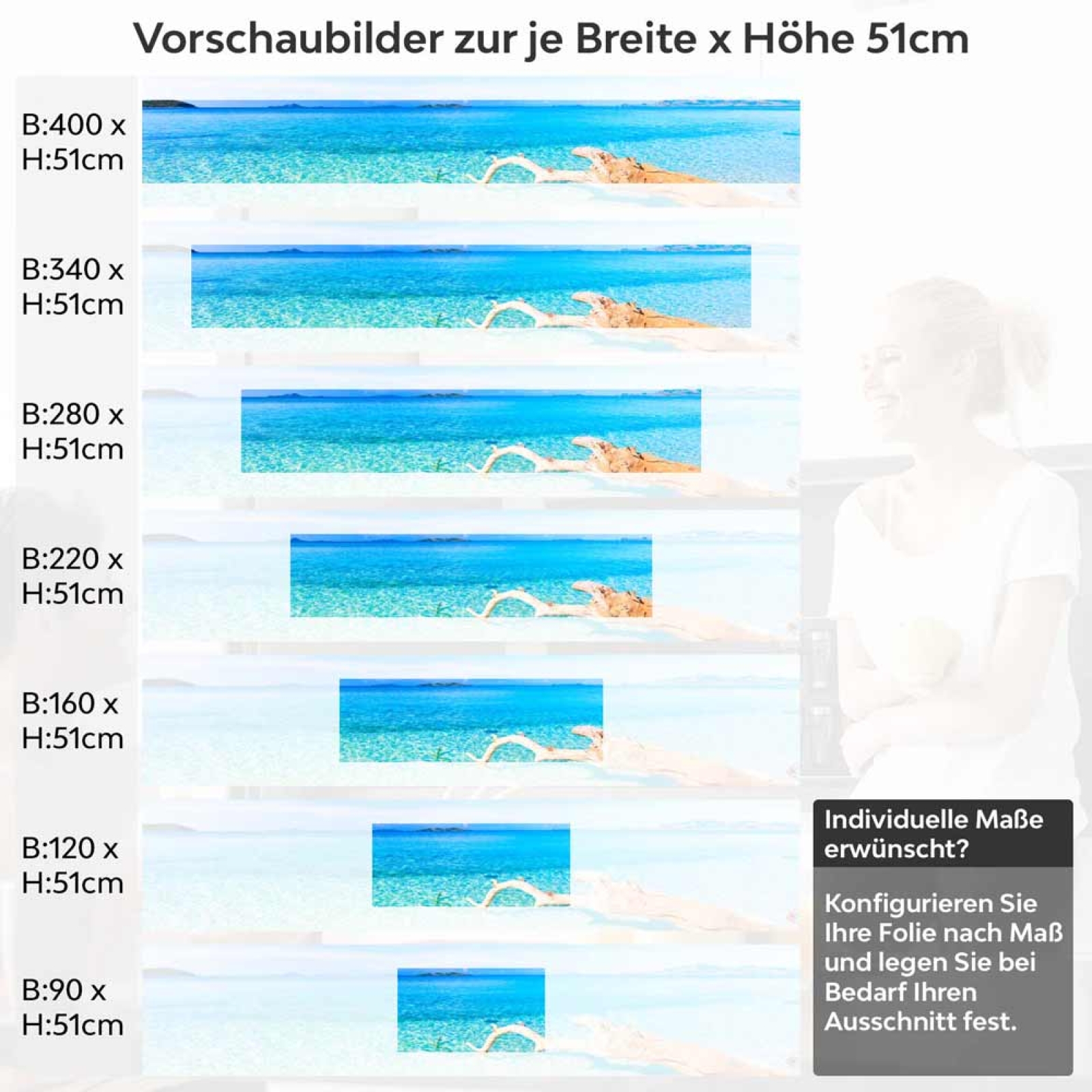 Küchenrückwand Folie Treibholz im kristallklarem Meer Höhe 51cm