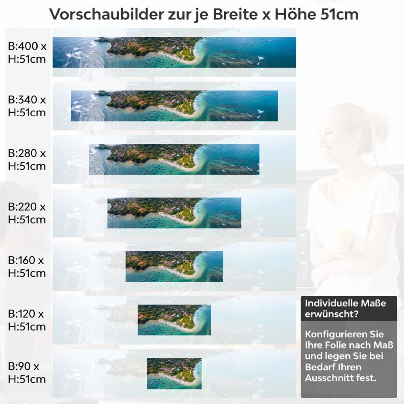 Küchenrückwand Folie exotische Südwest Küste Sri Lanka Höhe 51cm