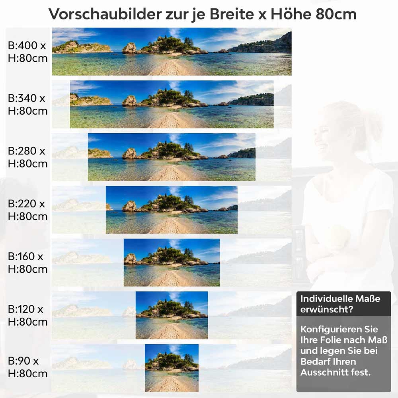 Küchenrückwand Folie sizilianische Meeresidylle Höhe 80cm