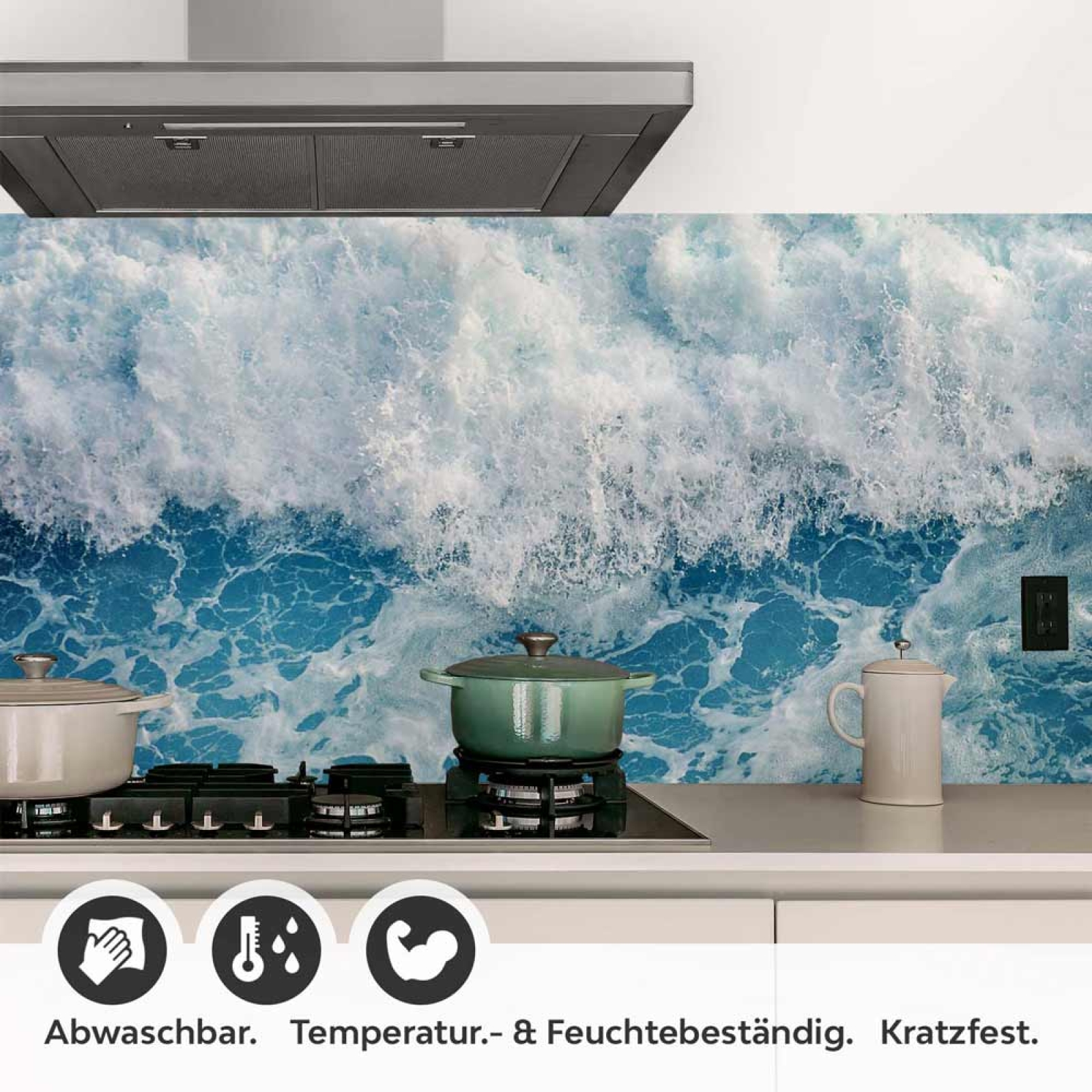 Küchenrückwand Folie Meereswellen Detailbild 1