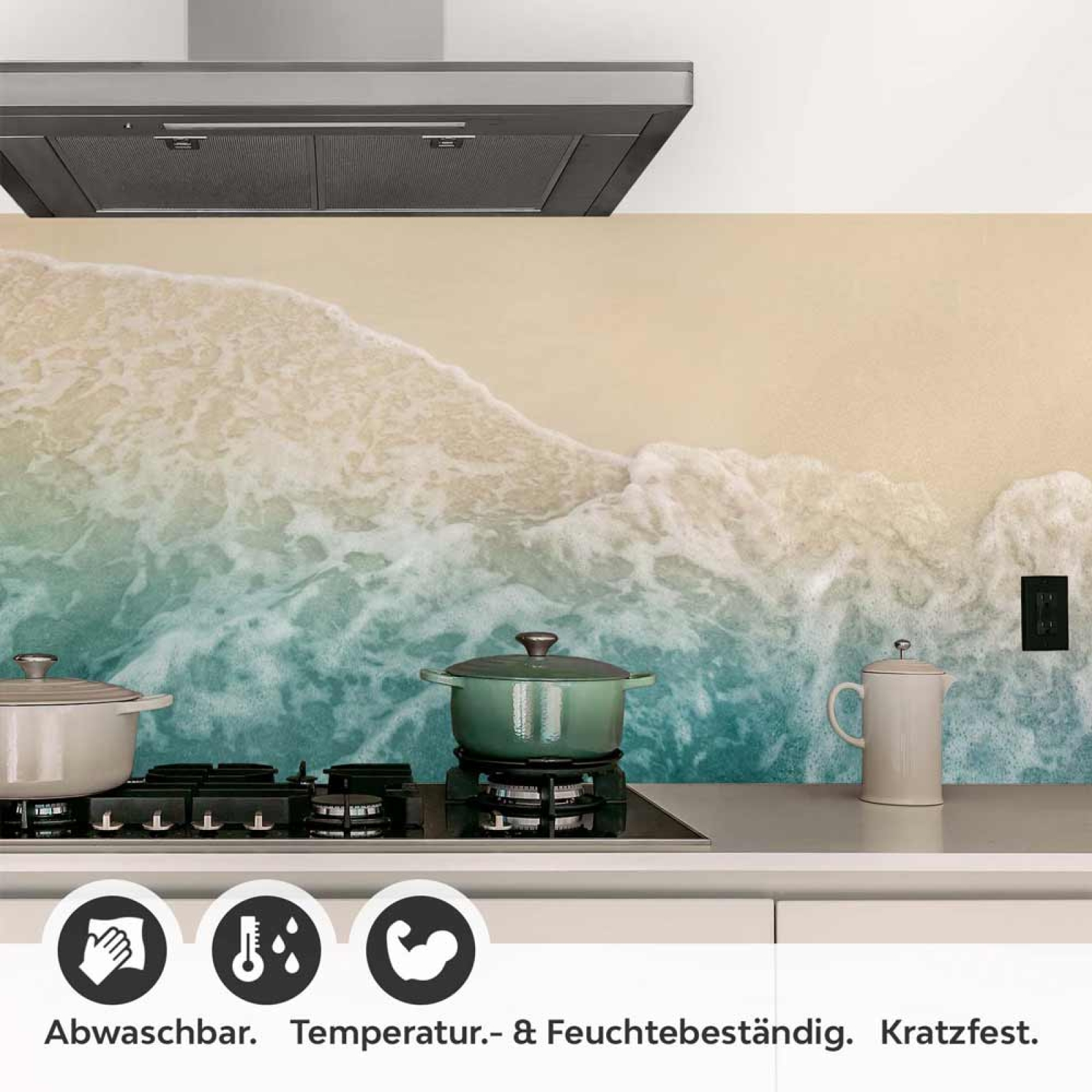 Küchenrückwand Folie goldener Strand & türkises Meer Detailbild 1