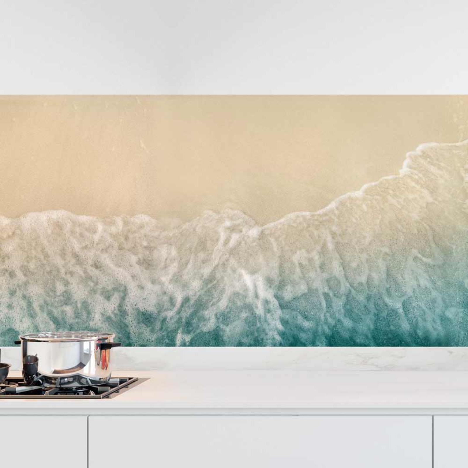 Küchenrückwand Folie goldener Strand & türkises Meer Hauptbild 1