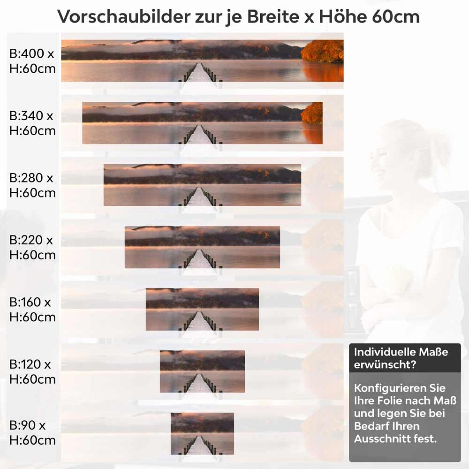 Küchenrückwand Folie Anlegesteg am See Höhe 60cm