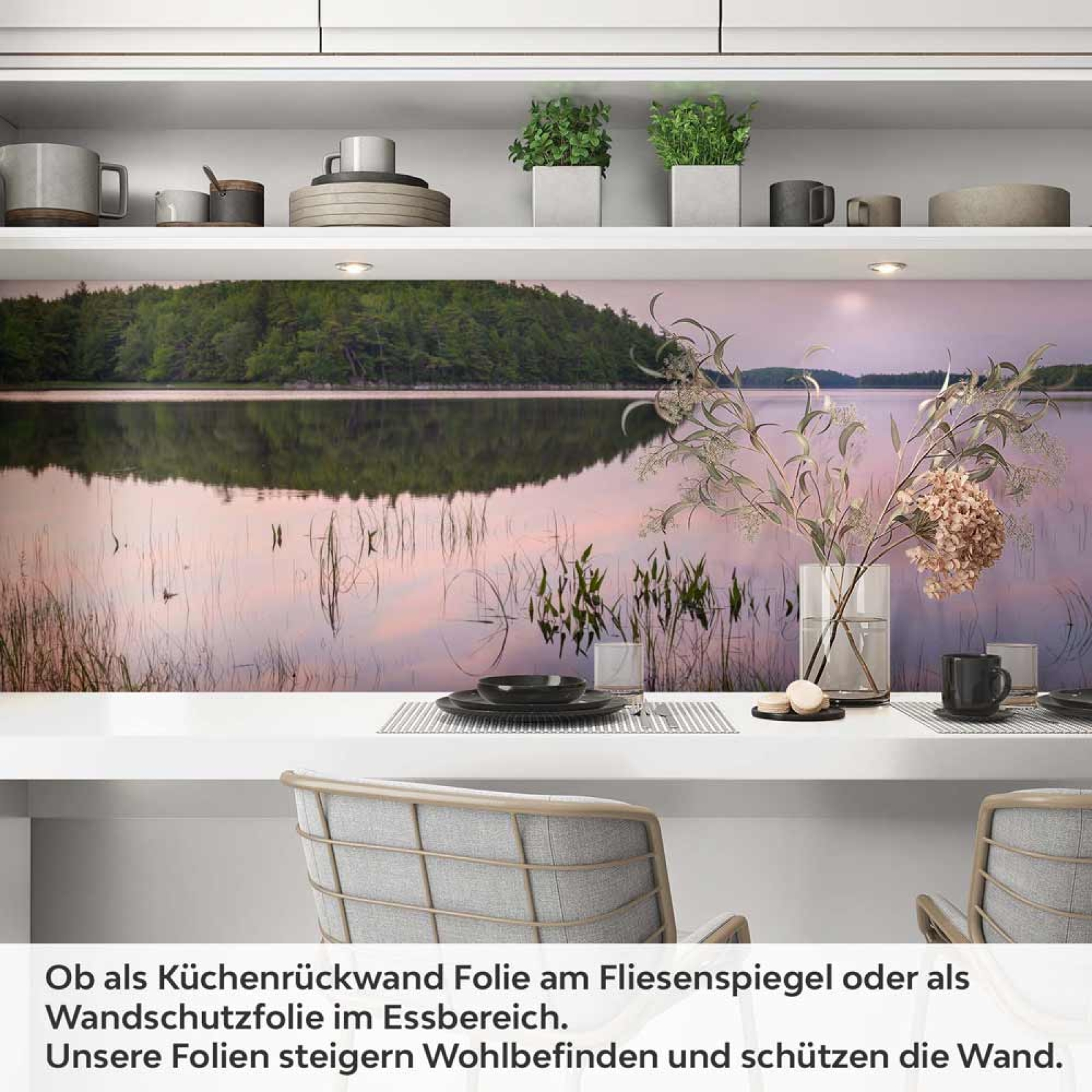 Küchenrückwand Folie violetter See Artikelbild 1