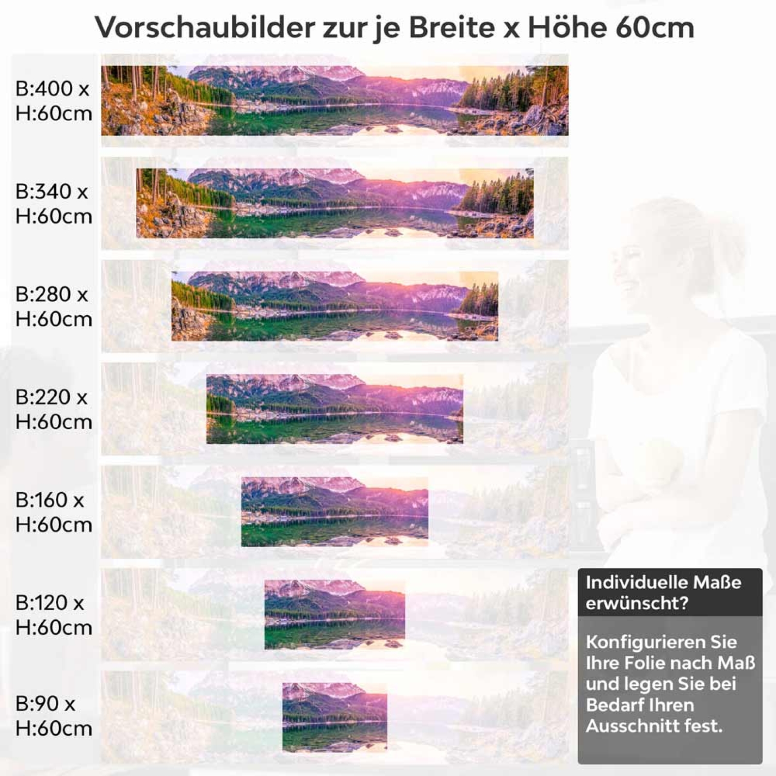 Küchenrückwand Folie See Panorama - Bergidylle und Naturzauber Höhe 60cm