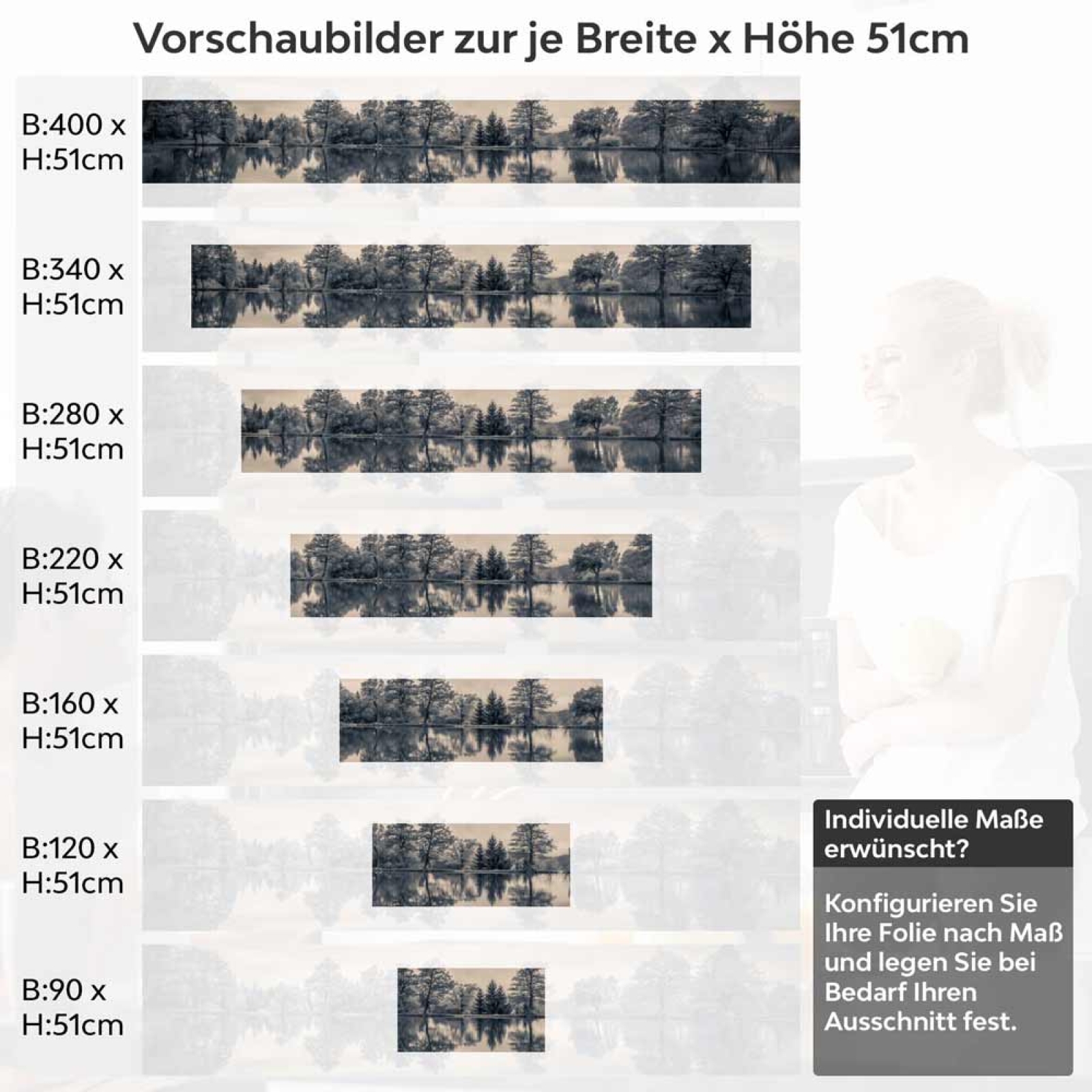 Küchenrückwand Folie See im Vintage-Stil - Zeitlose Landschaft Höhe 51cm