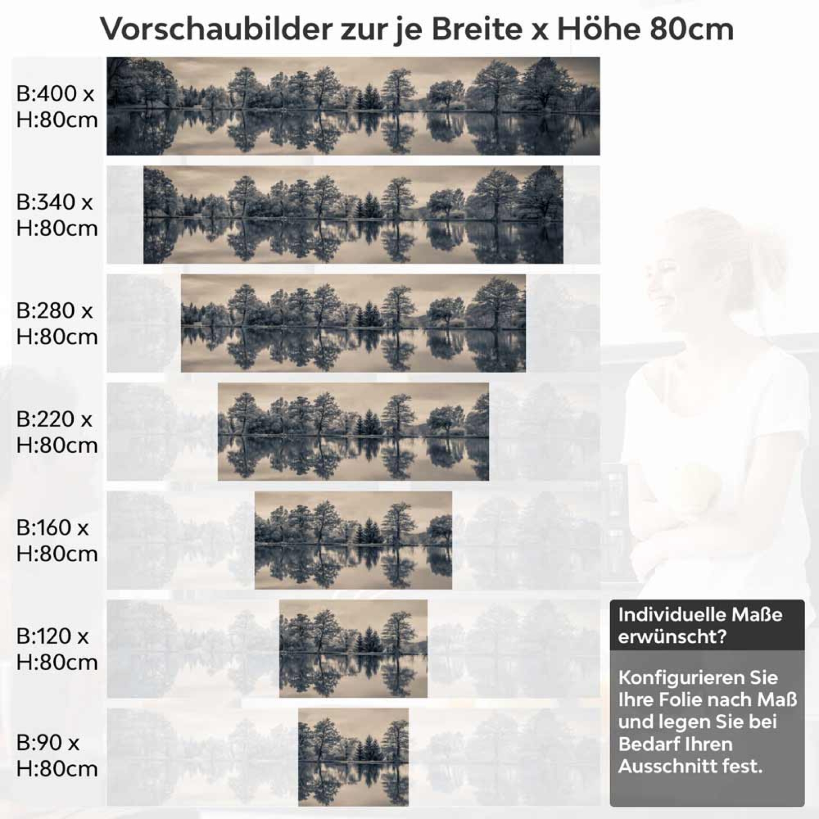 Küchenrückwand Folie See im Vintage-Stil - Zeitlose Landschaft Höhe 80cm