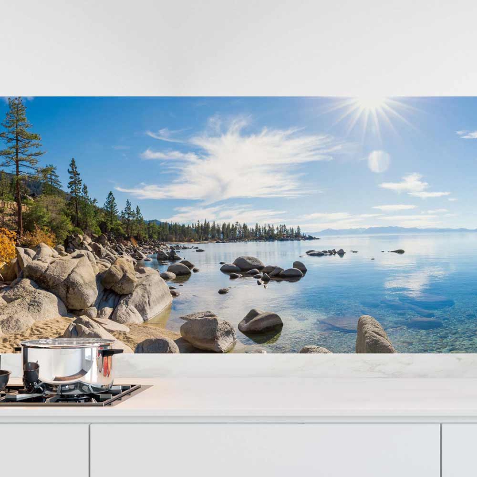 Küchenrückwand Folie Klarer See - Natur und Sonne Hauptbild 1