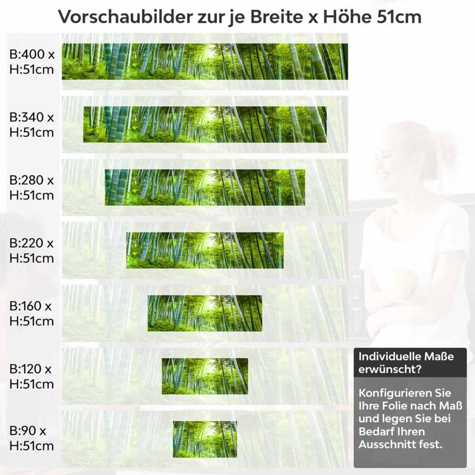 Küchenrückwand Folie Bambus Paradies - Fernöstliches Flair für Zuhause Höhe 51cm