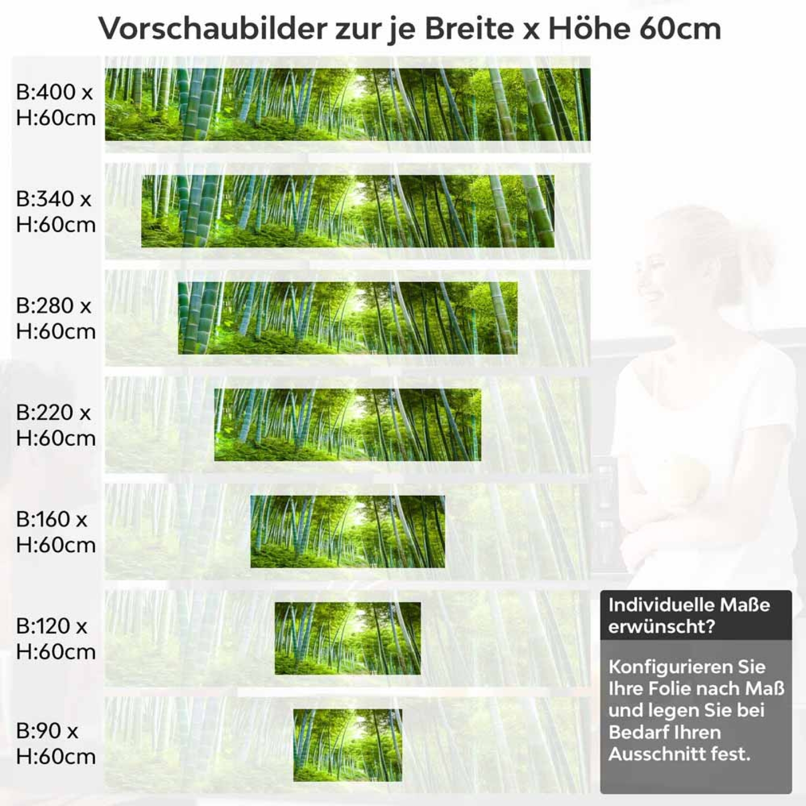 Küchenrückwand Folie Bambus Paradies - Fernöstliches Flair für Zuhause 60cm