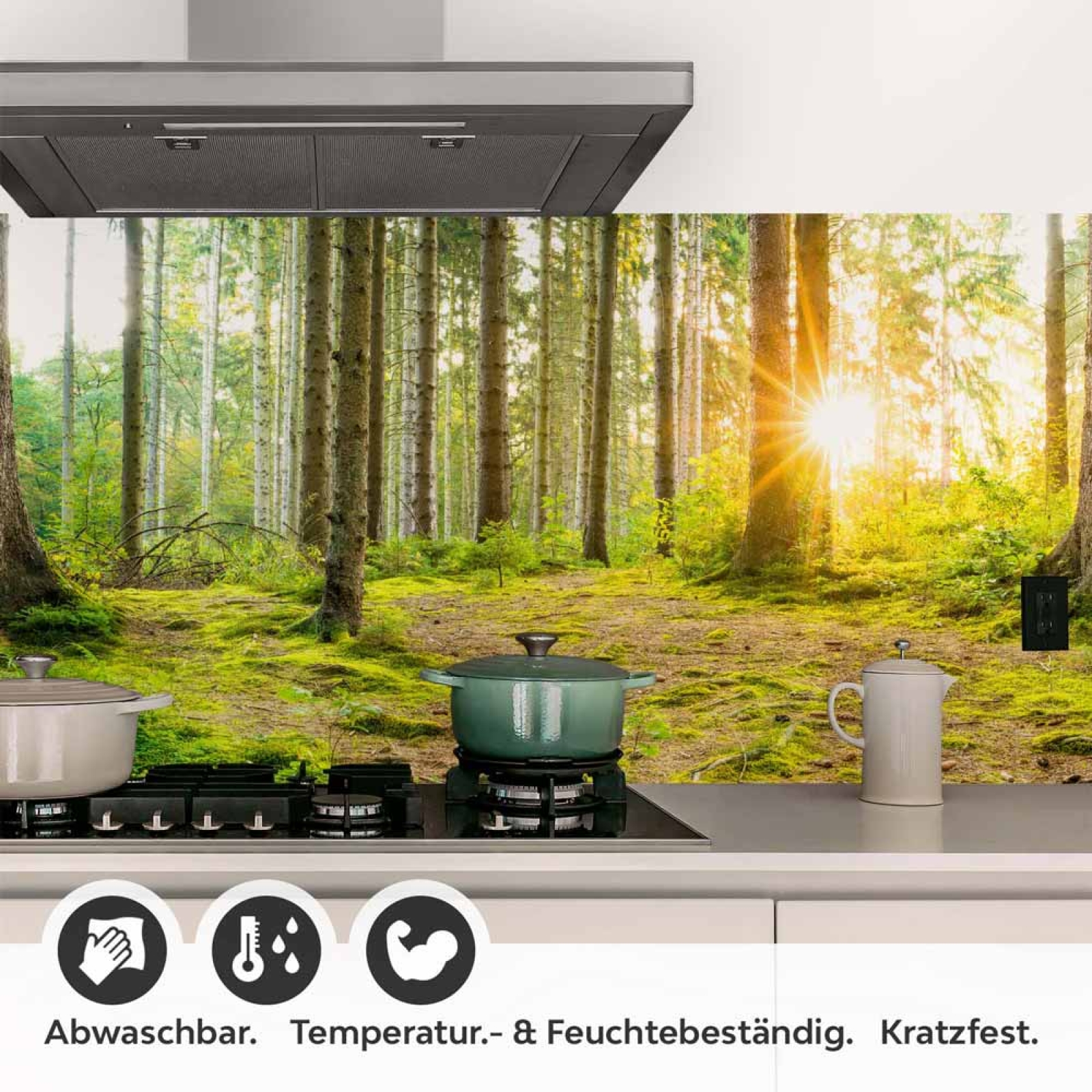 Küchenrückwand Folie unberührter Wald Detailbild 1