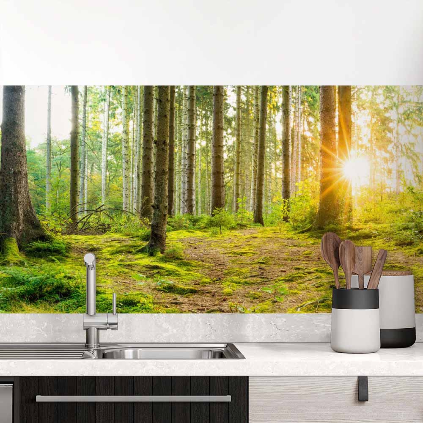 Küchenrückwand Folie unberührter Wald Hauptbild 1