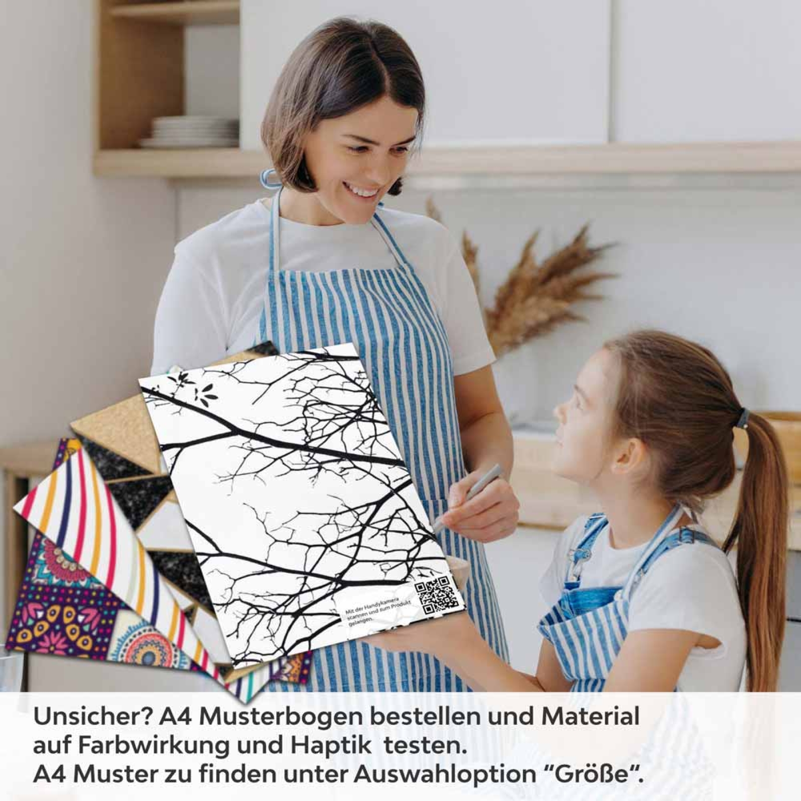 Küchenrückwand Folie Filigrane Baumkronen - Minimalistische Eleganz A4 Muster