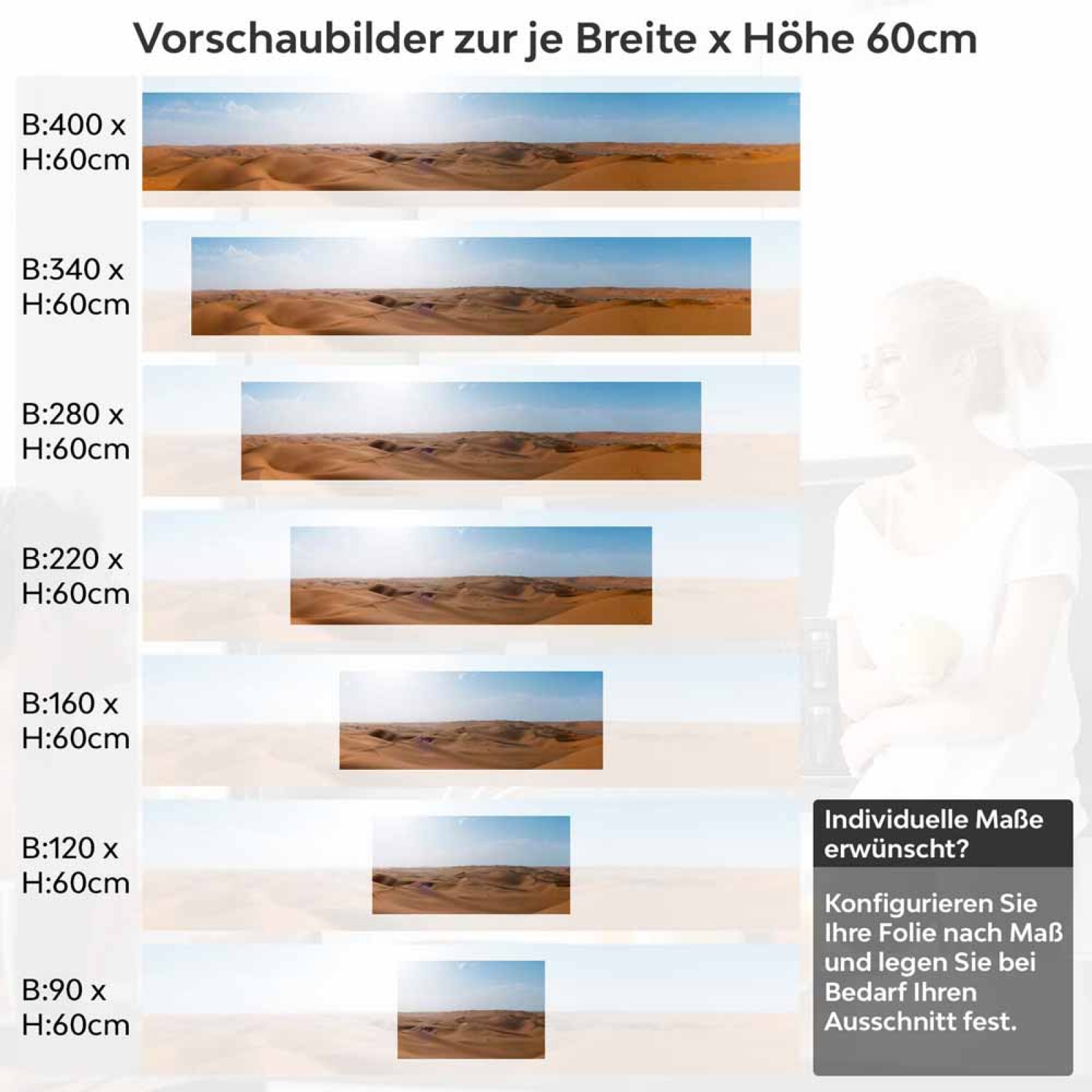 Küchenrückwand Folie Dünenmeer - Ein Hauch von Unendlichkeit Höhe 60cm