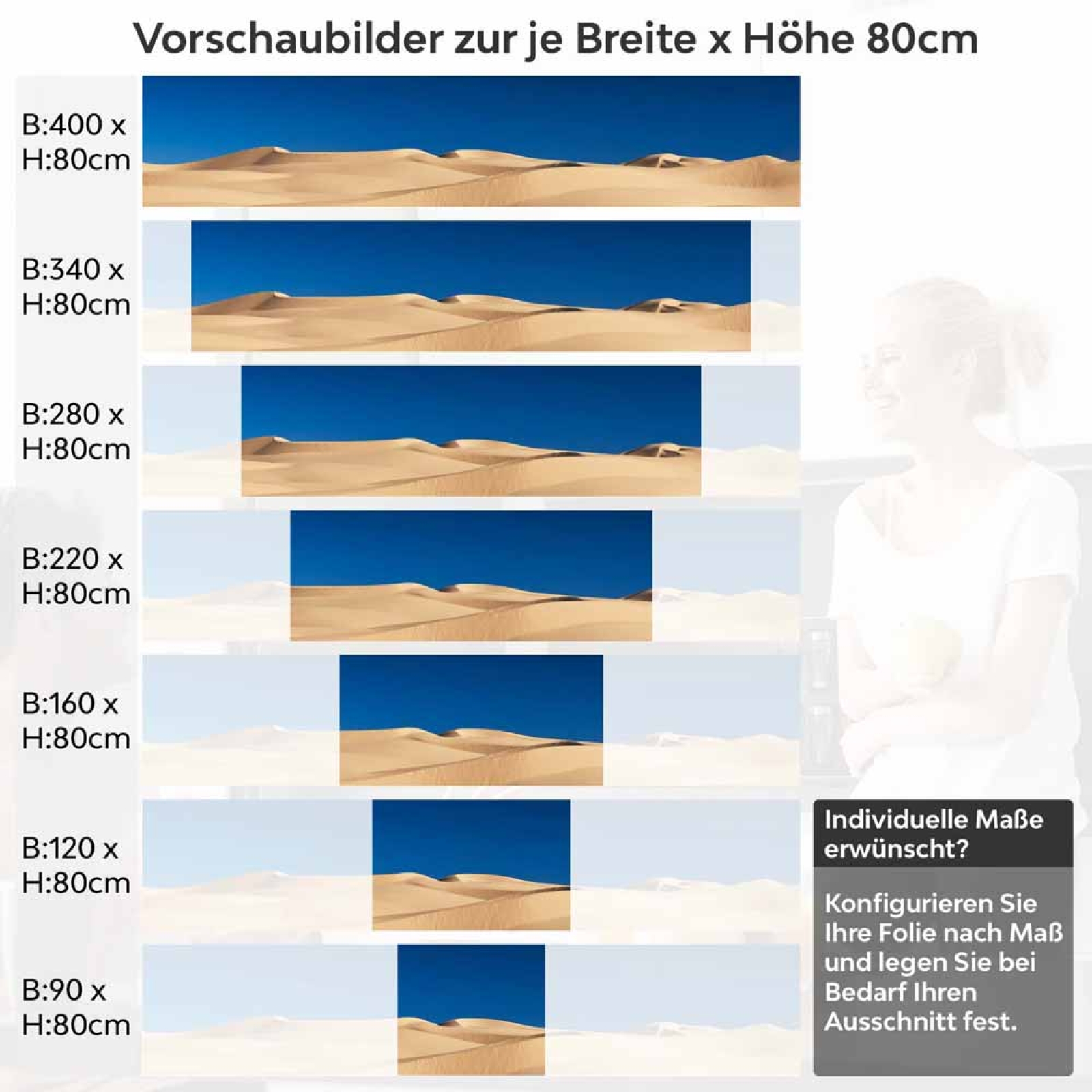Küchenrückwand Folie goldene Wüstendünen Höhe 80cm
