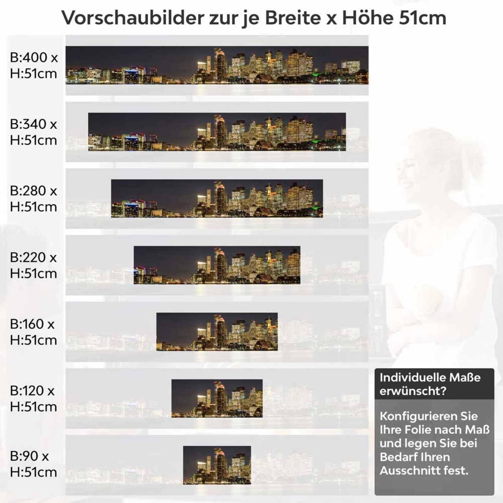 Küchenrückwand Folie Bostons Skyline bei Nacht Höhe 51cm