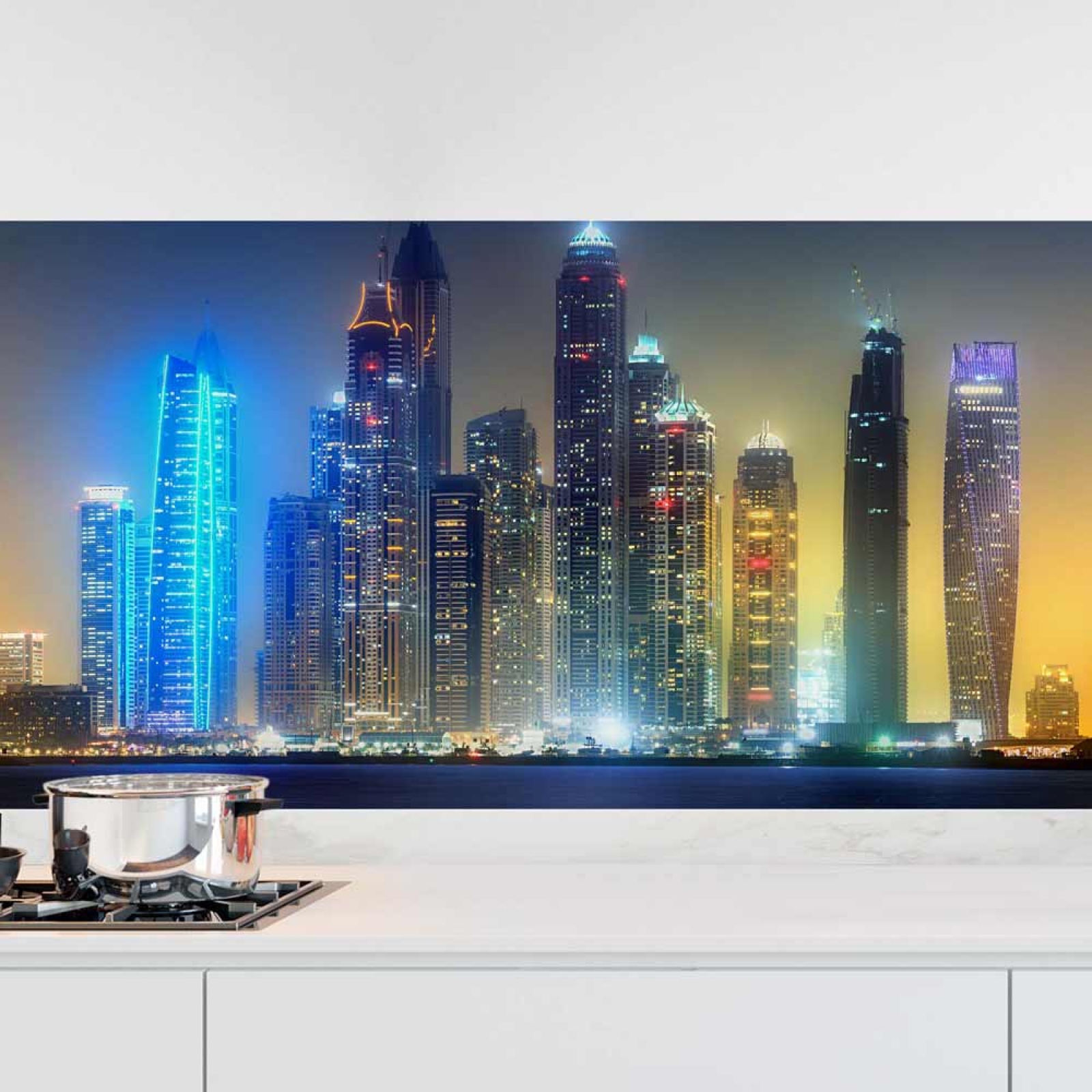 Küchenrückwand Folie Skylines im Schimmer der Nacht Hauptbild 1