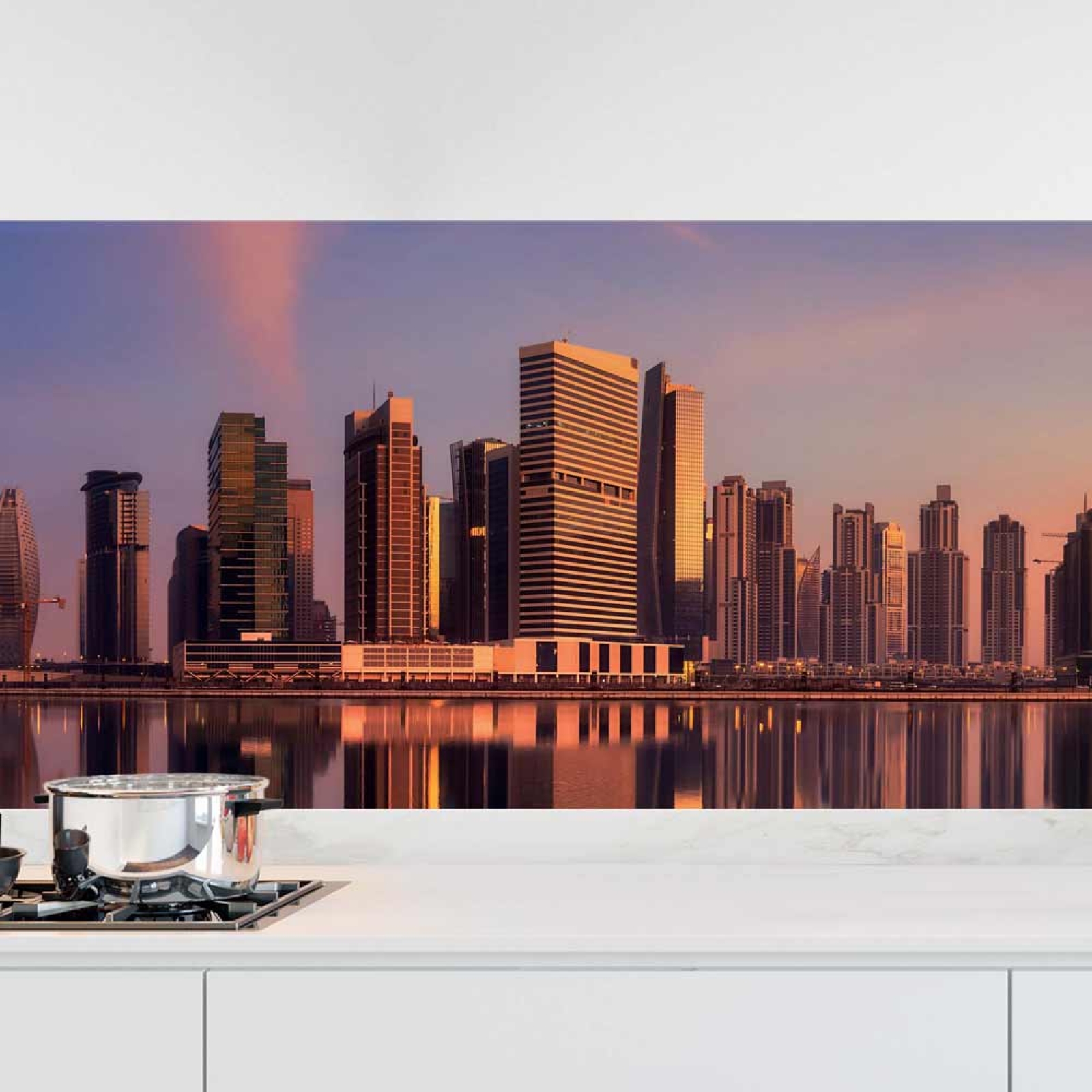 Küchenrückwand Folie Skylines im Morgenrot Hauptbild 1