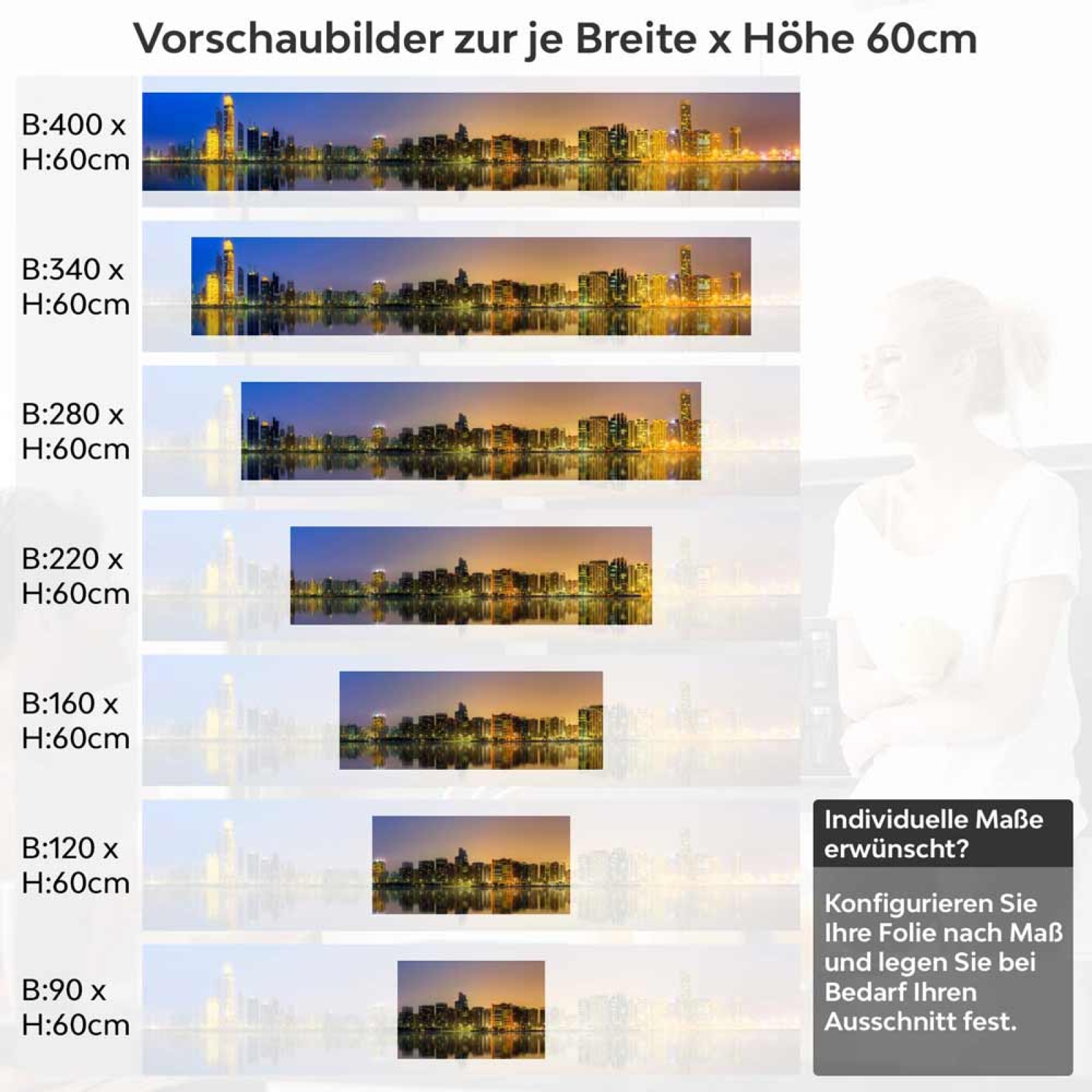 Küchenrückwand Folie Abu Dhabi im nächtlichen Glanz Höhe 60cm