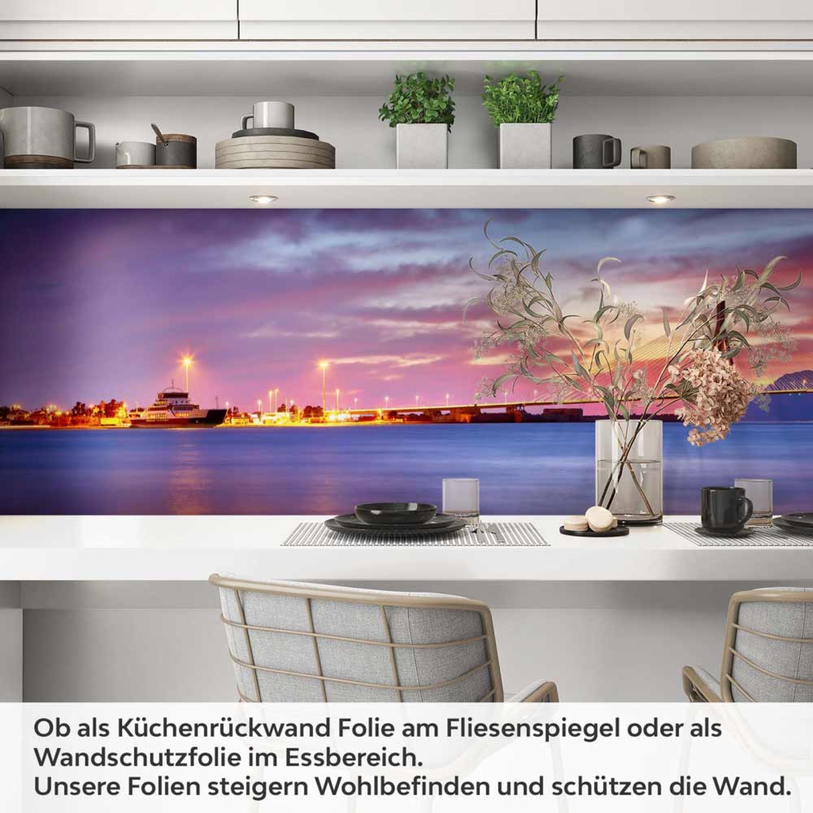 Küchenrückwand Folie Brücke zwischen Inseln Artikelbild 1