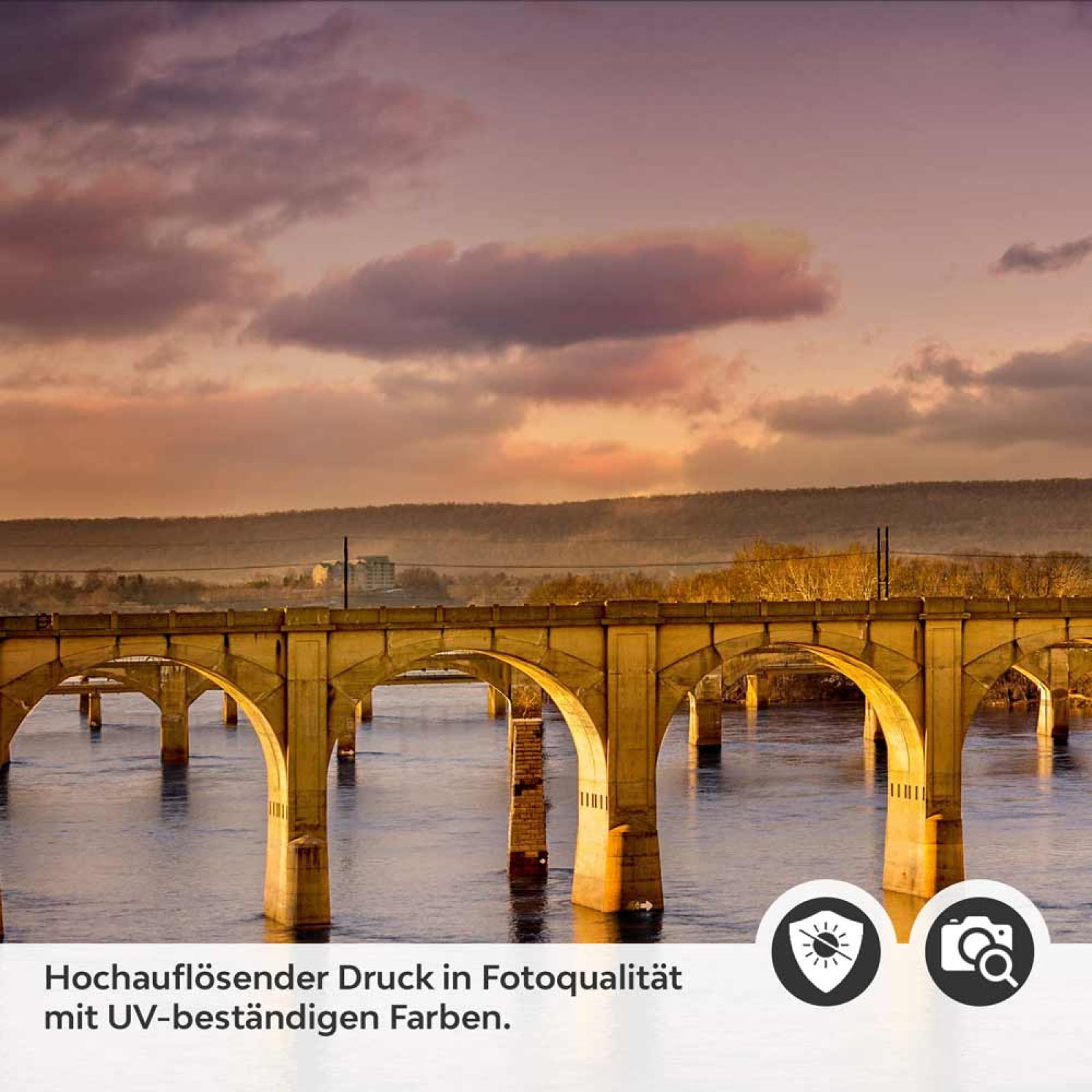 Küchenrückwand Folie Brücke im Wasser Detailbild 2