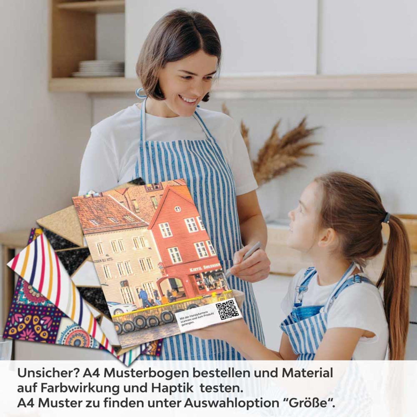 Küchenrückwand Folie bunte Häuser entlang der Promenade A4 Muster