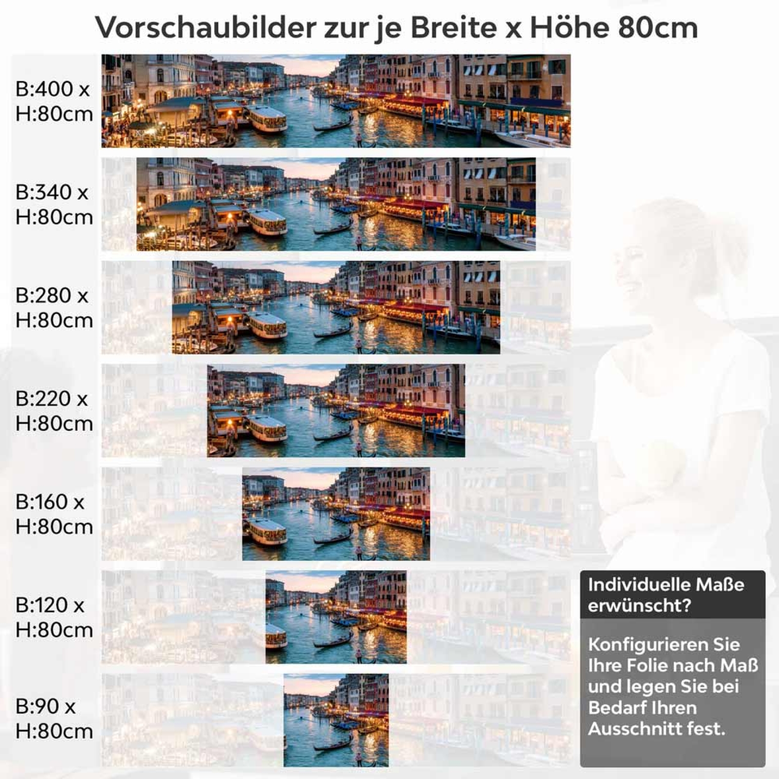 Küchenrückwand Folie italienischen Altstadtidylle Höhe 80cm