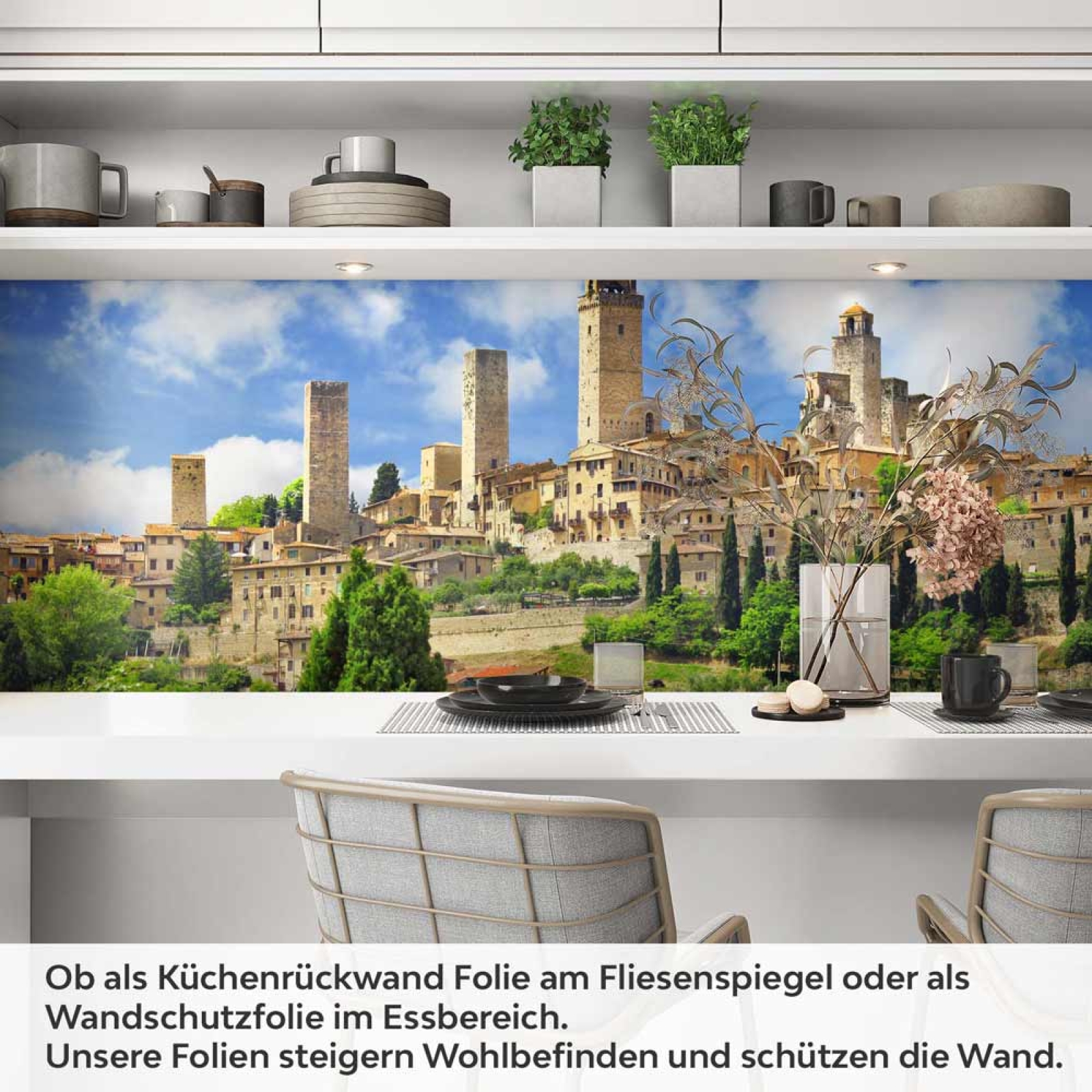 Küchenrückwand Folie Altstadt mit mediterranem Charme Artikelbild 1