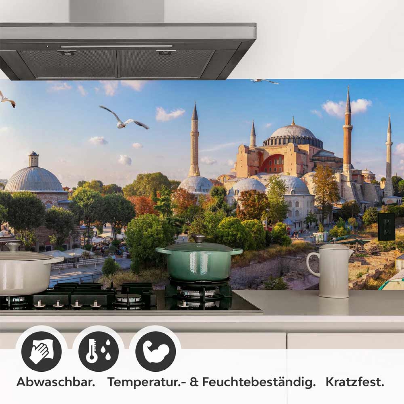 Küchenrückwand Folie Inselbrücke Detailbild 1