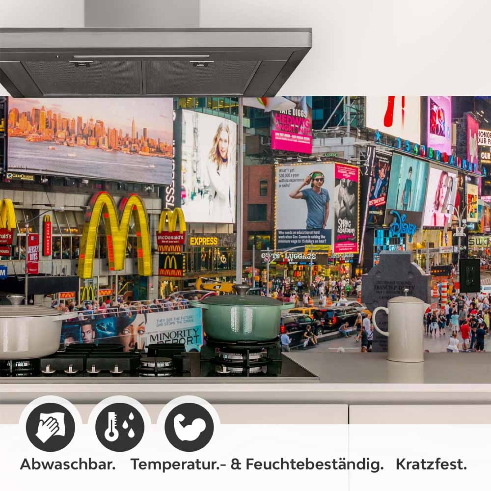 Küchenrückwand Folie Time Square bei Nacht Detailbild 1