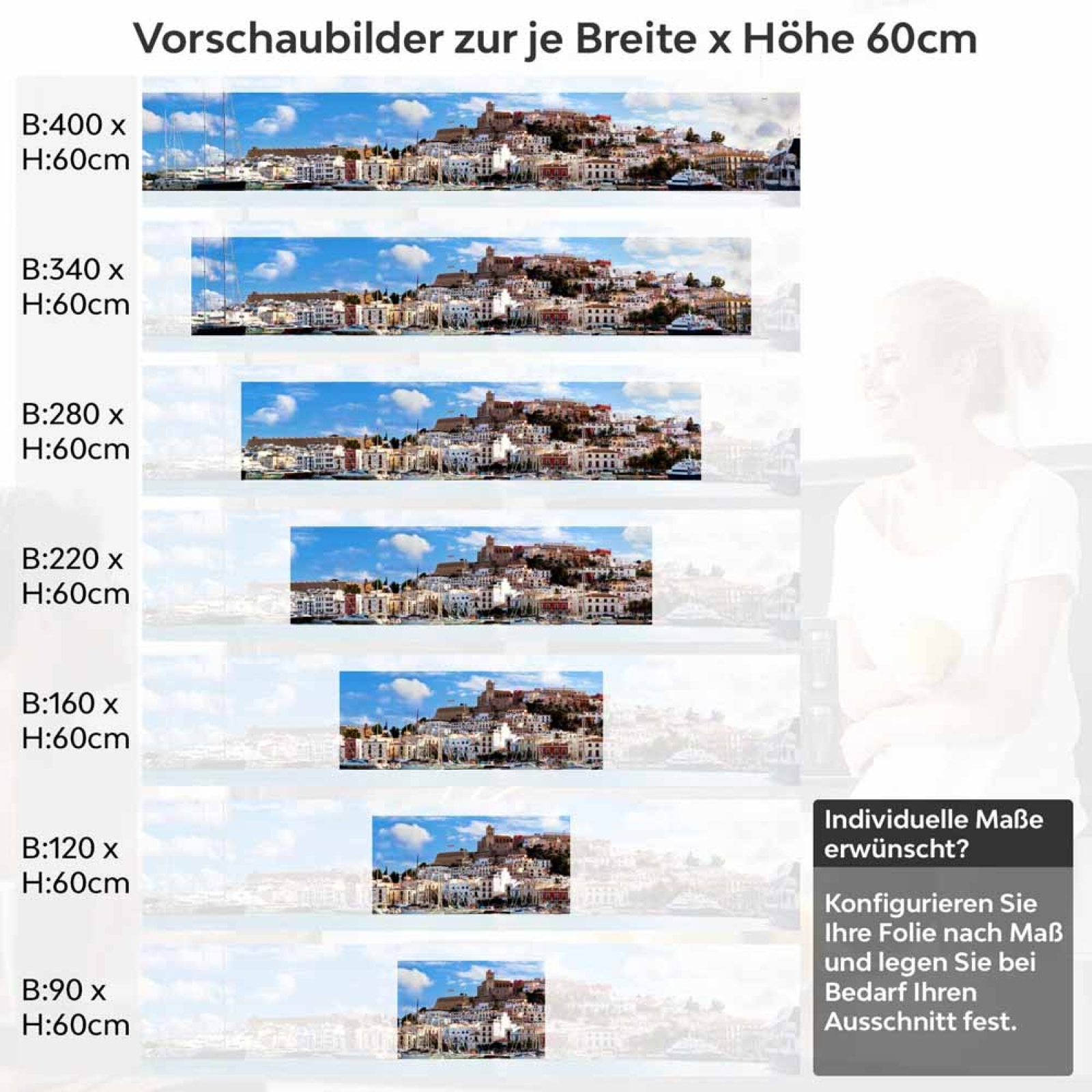 Küchenrückwand Folie spanische Küstenstadt Höhe 60cm