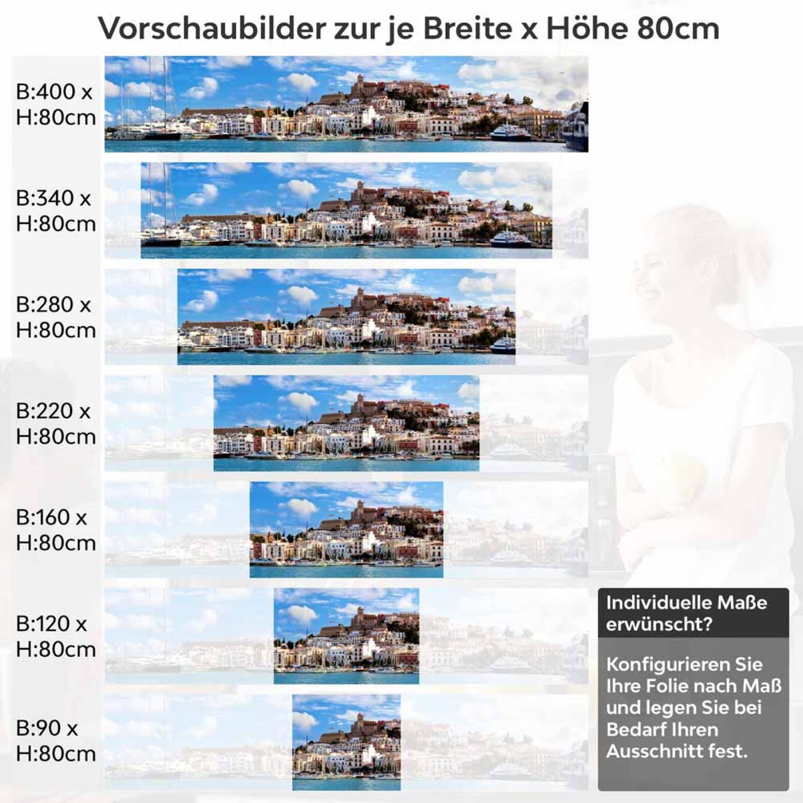 Küchenrückwand Folie spanische Küstenstadt Höhe 80cm