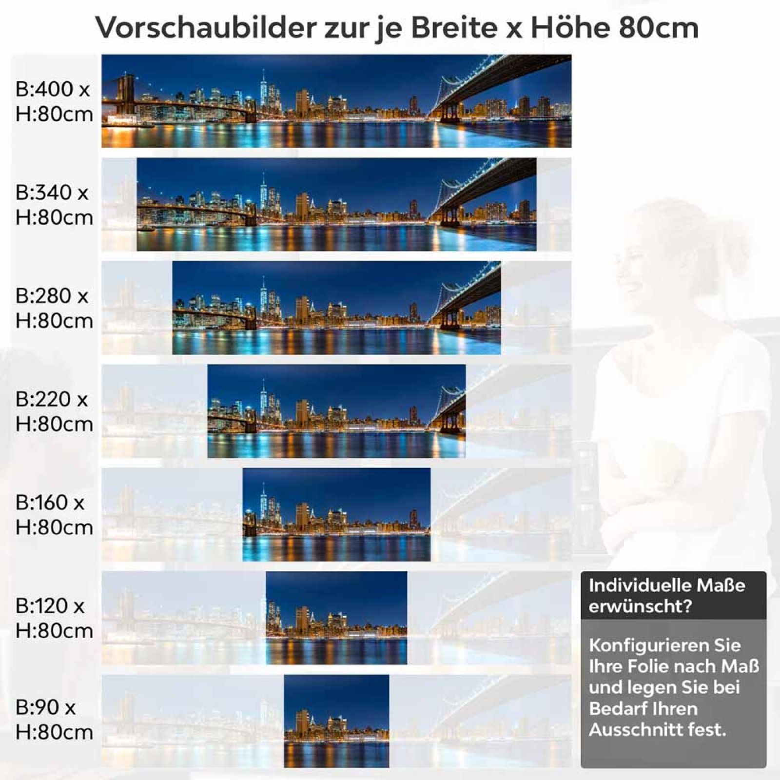 Küchenrückwand Folie Nächtliche Brücken & Stadt Perspektive Höhe 80cm