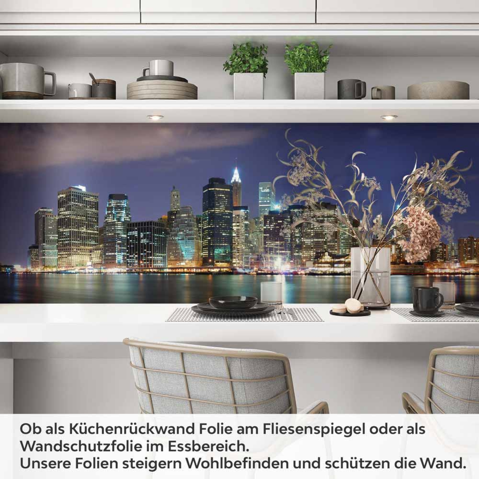Küchenrückwand Folie Stadt bei Nacht Artikelbild 1
