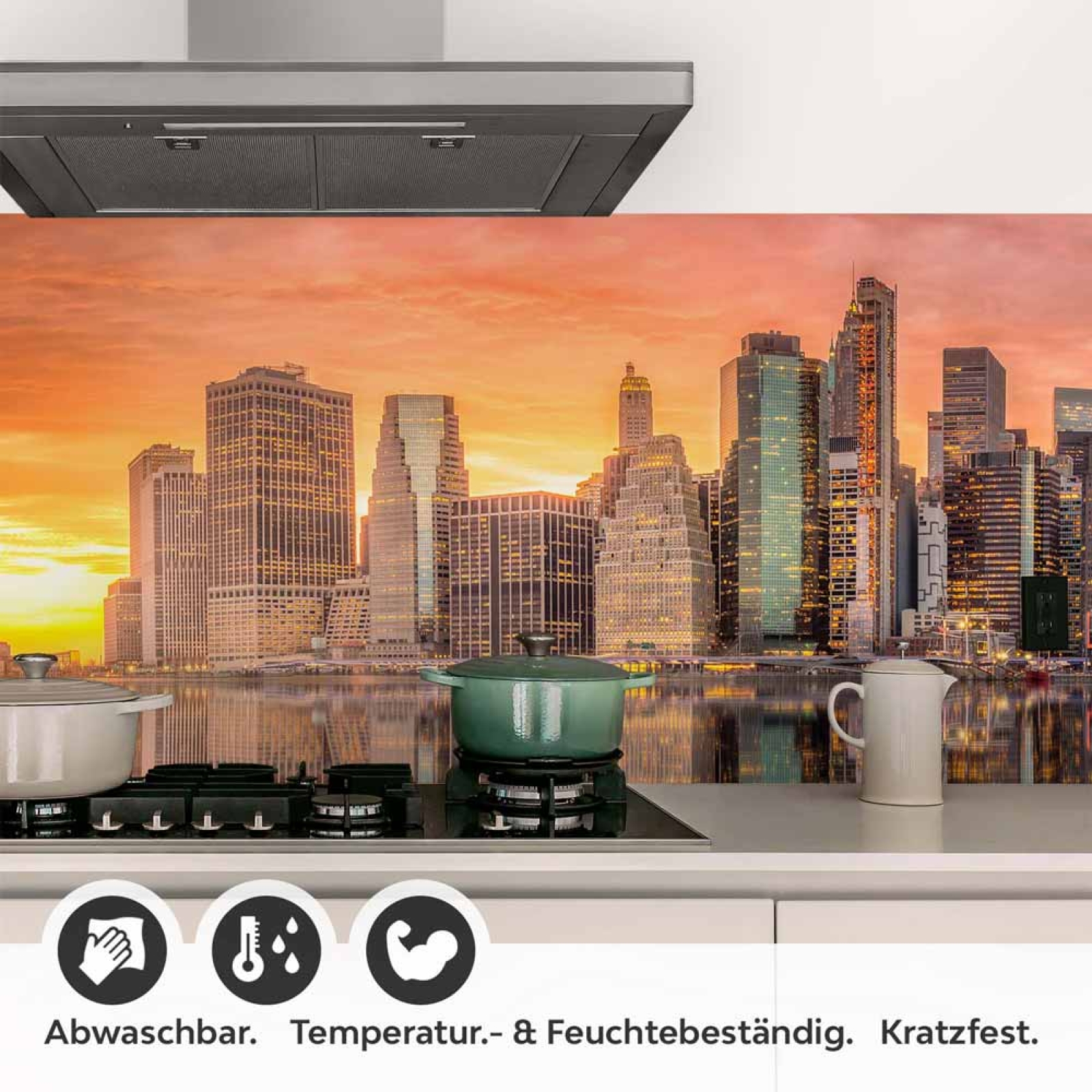 Küchenrückwand Folie zwei Brücken, eine Stadt Detailbild 1