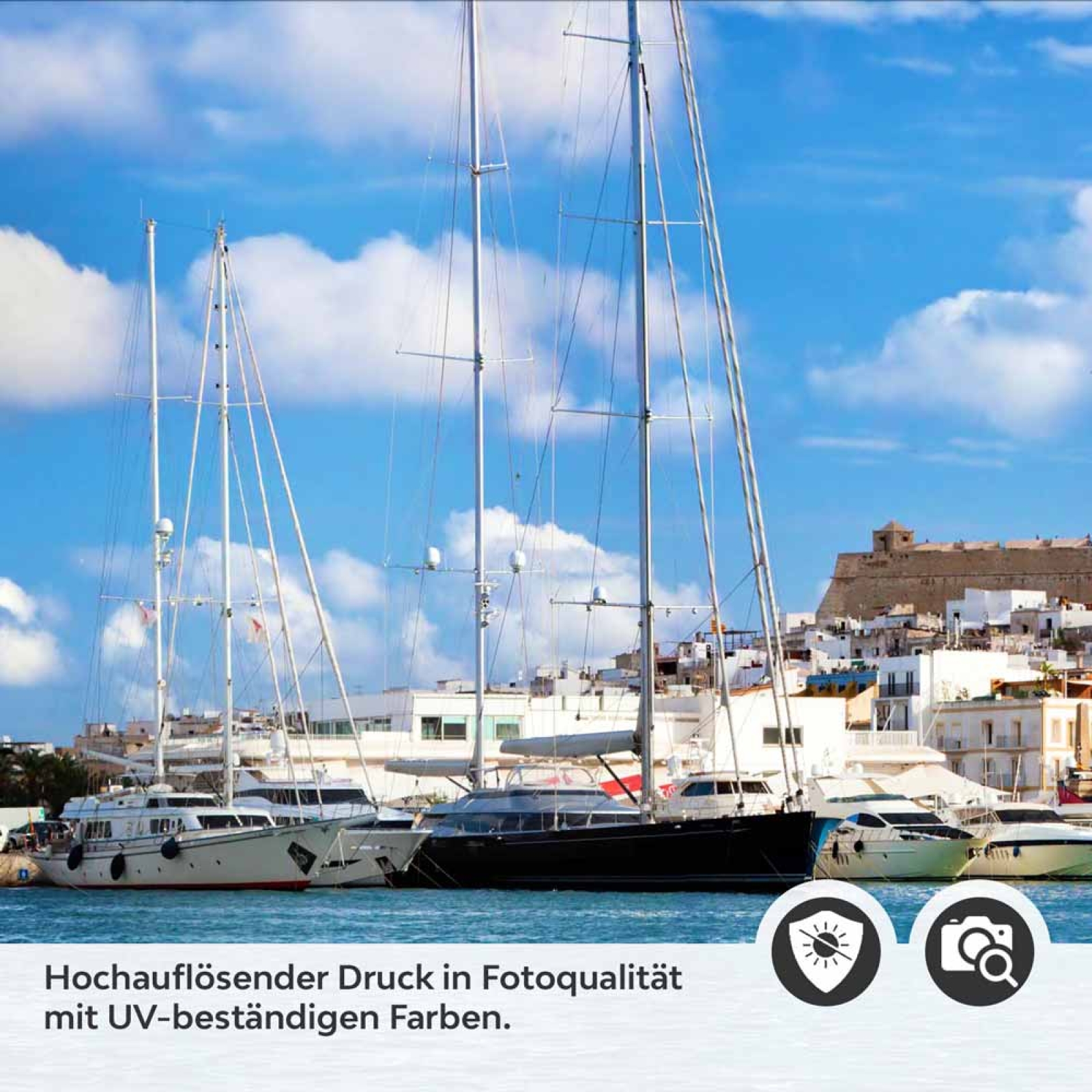 Küchenrückwand Folie Ibiza Hafen - Eine Brise Mittelmeer für die Küche Detailbild 2