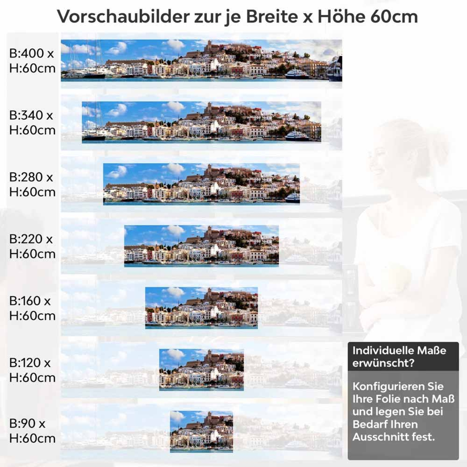 Küchenrückwand Folie Ibiza Hafen - Eine Brise Mittelmeer für die Küche Höhe 60cm