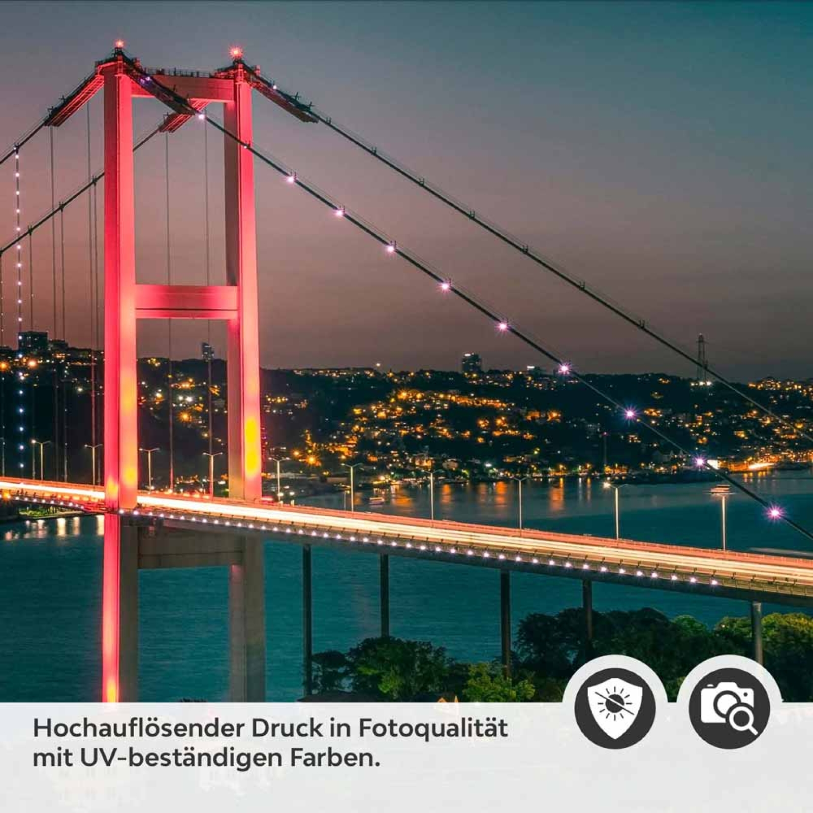 Küchenrückwand Folie Bosporus - Nächtliche Brückenpracht für Ihre Küche Detailbild 2