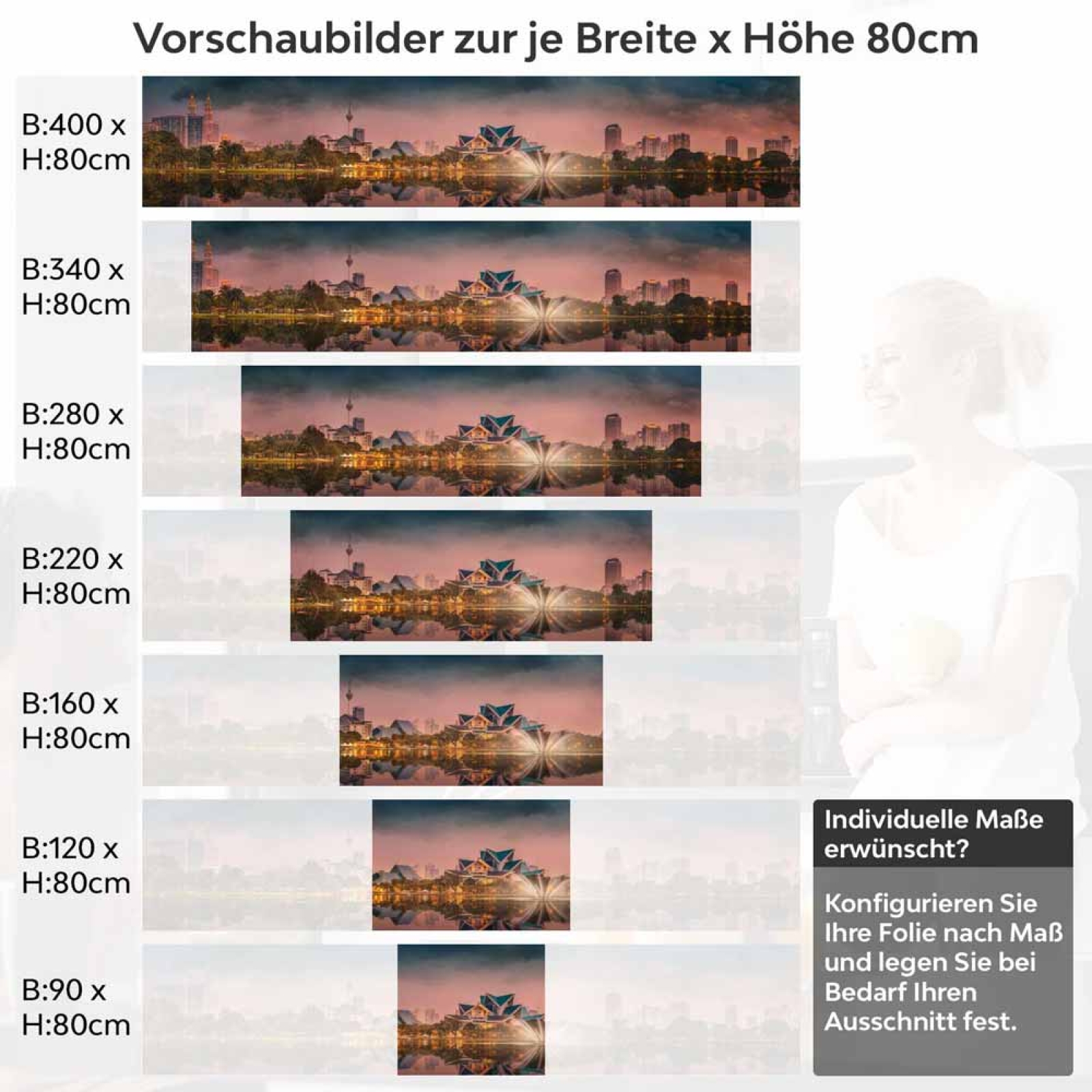 Küchenrückwand Folie Malaysia - Moderne Architektur für die Küche Höhe 80cm