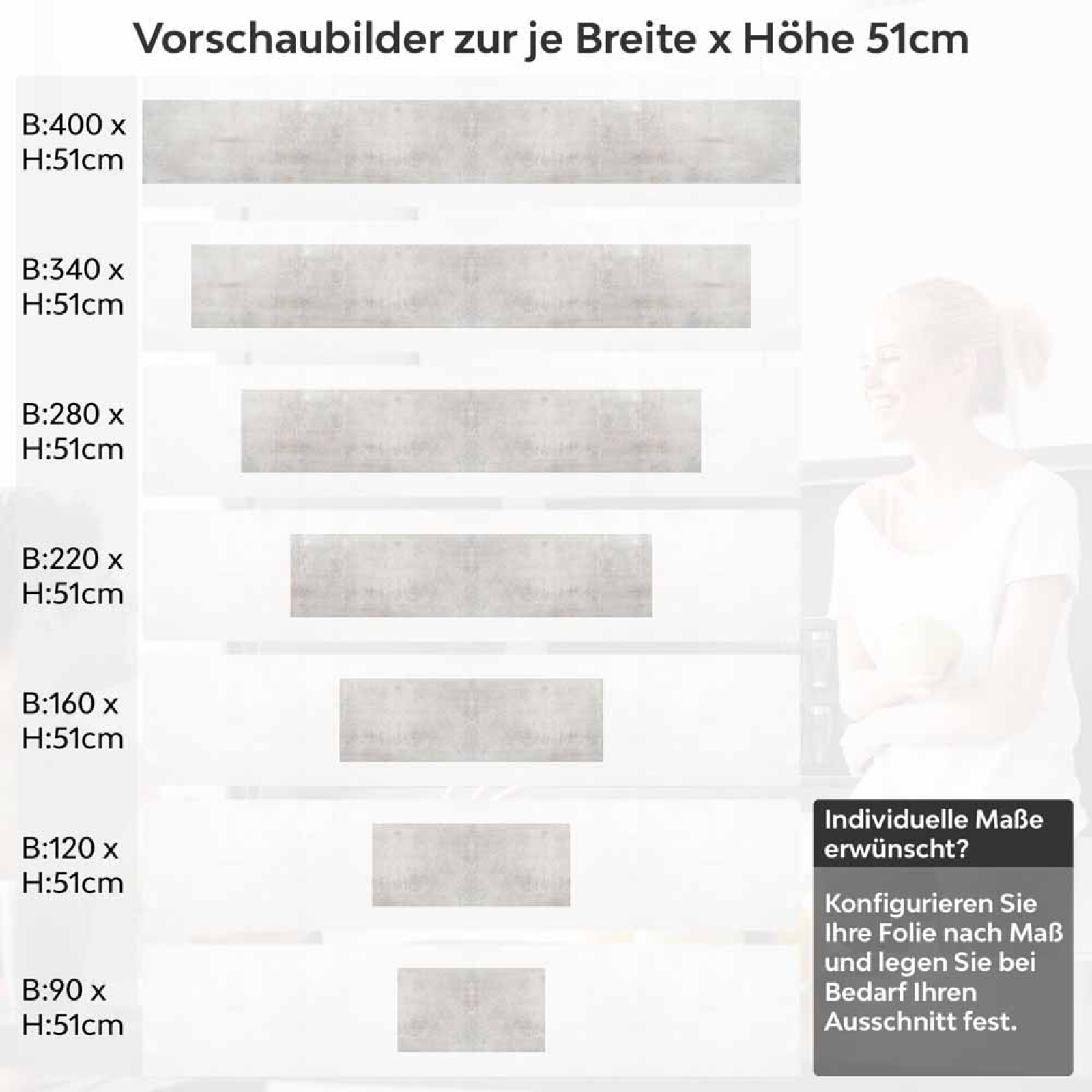 Küchenrückwand Folie Betonoptik - Modern und stilvoll Höhe 51cm