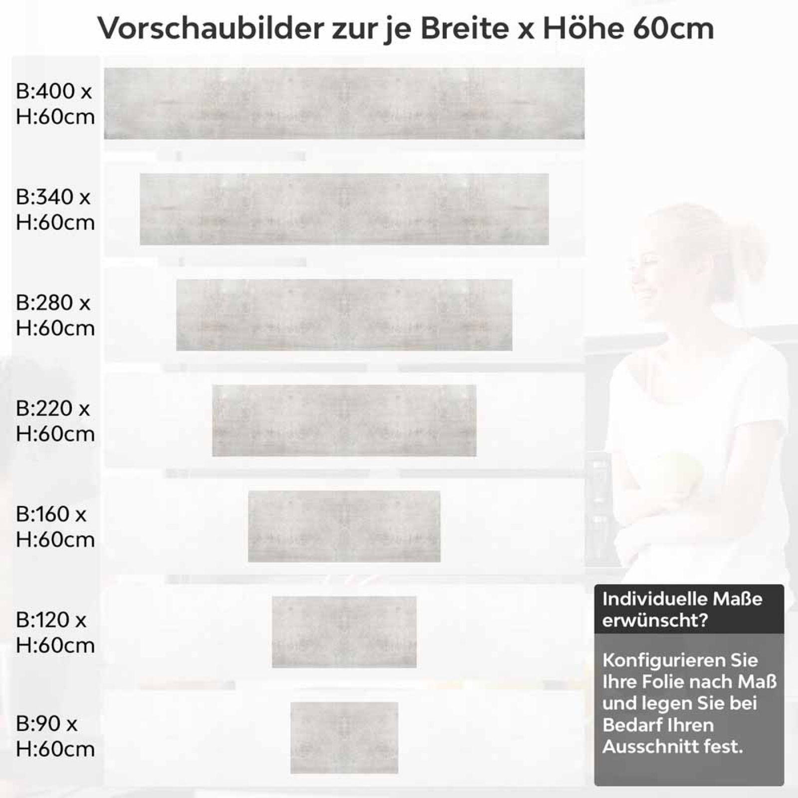 Küchenrückwand Folie Betonoptik - Modern und stilvoll Höhe 60cm
