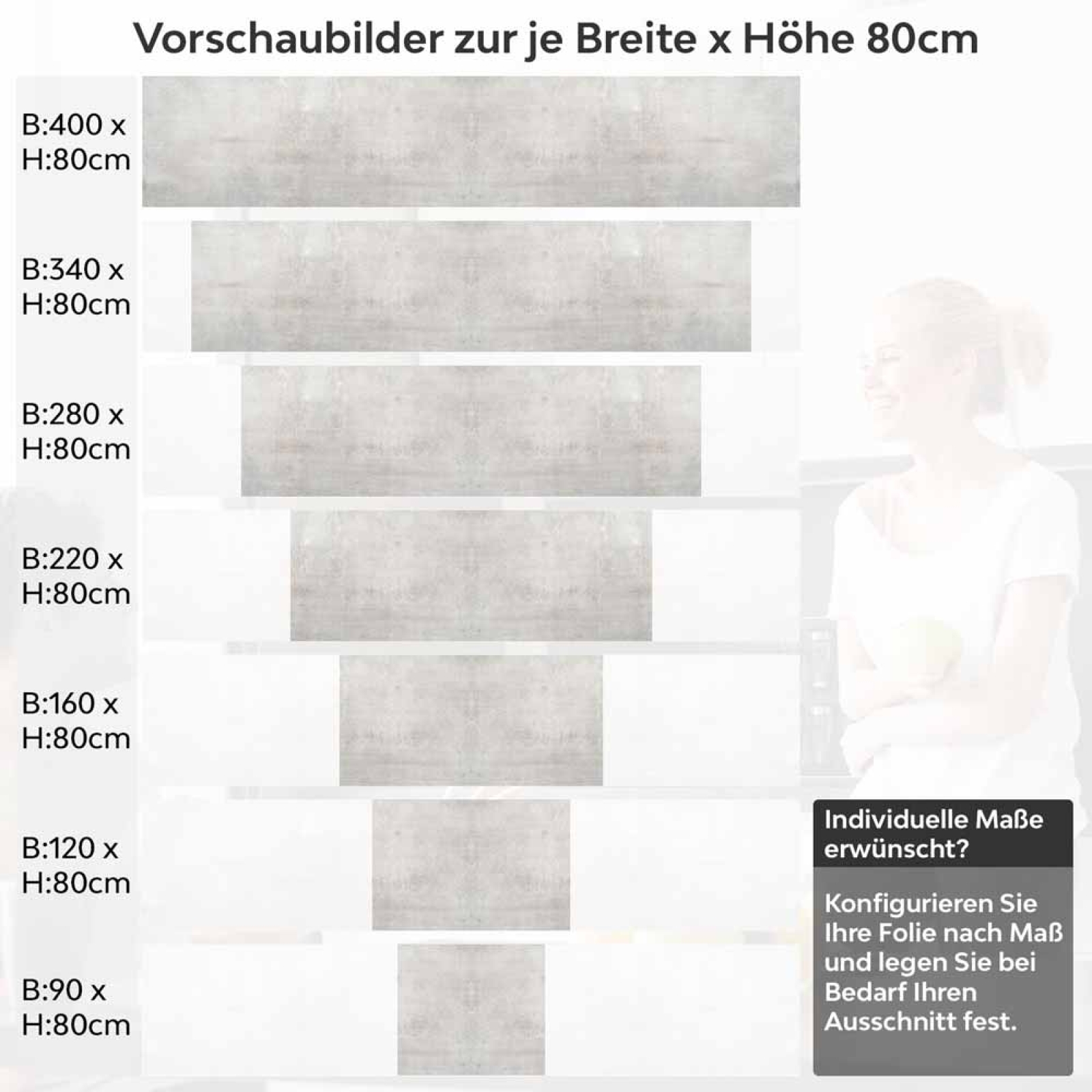Küchenrückwand Folie Betonoptik - Modern und stilvoll Höhe 80cm