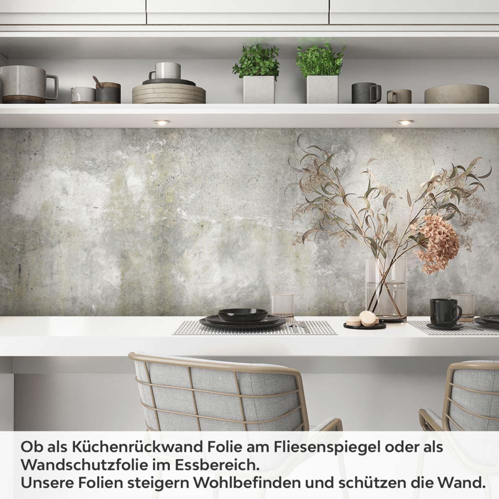 Küchenrückwand Folie Betonwand Industrial - Urbaner Look Artikelbild 1
