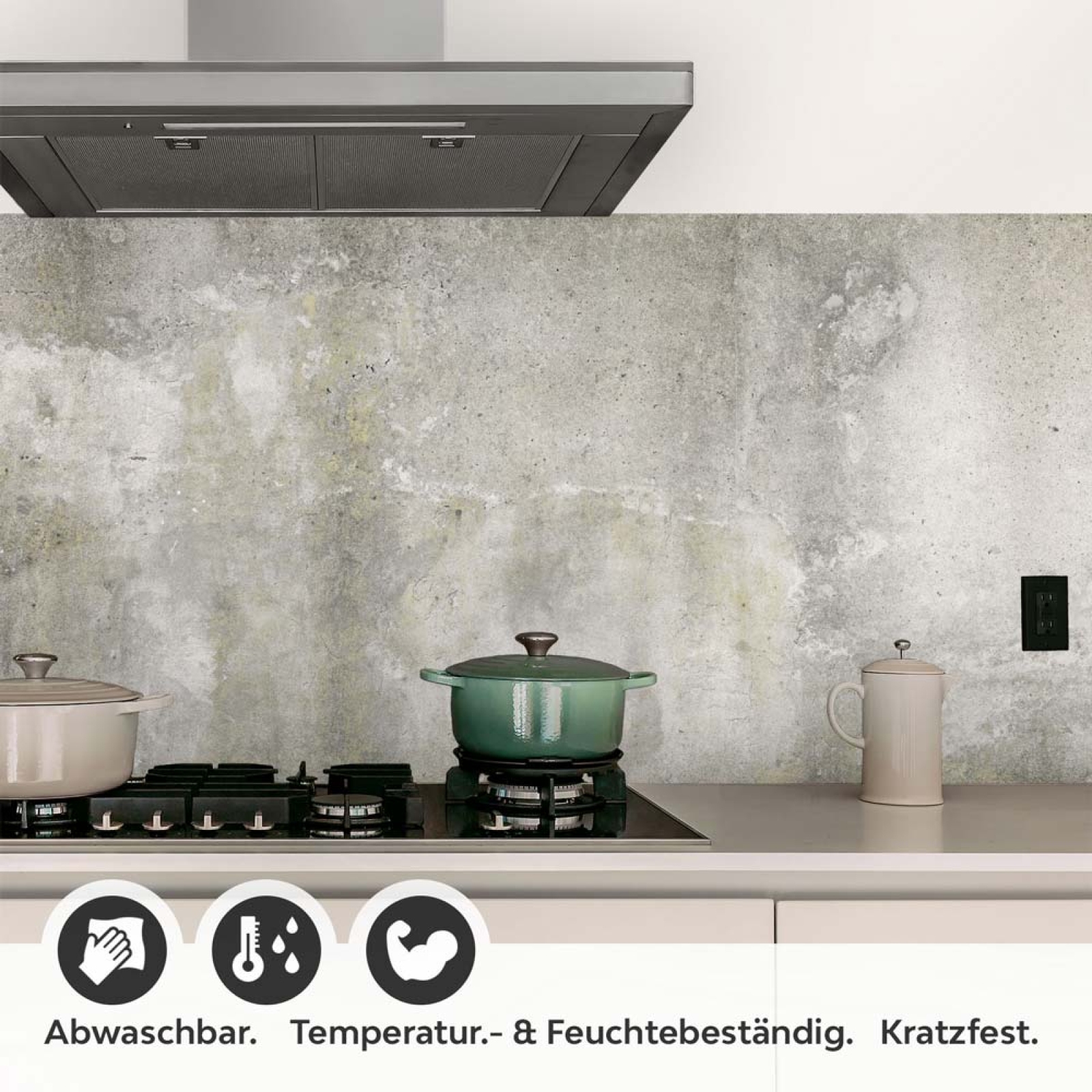 Küchenrückwand Folie Betonwand Industrial - Urbaner Look Detailbild 1