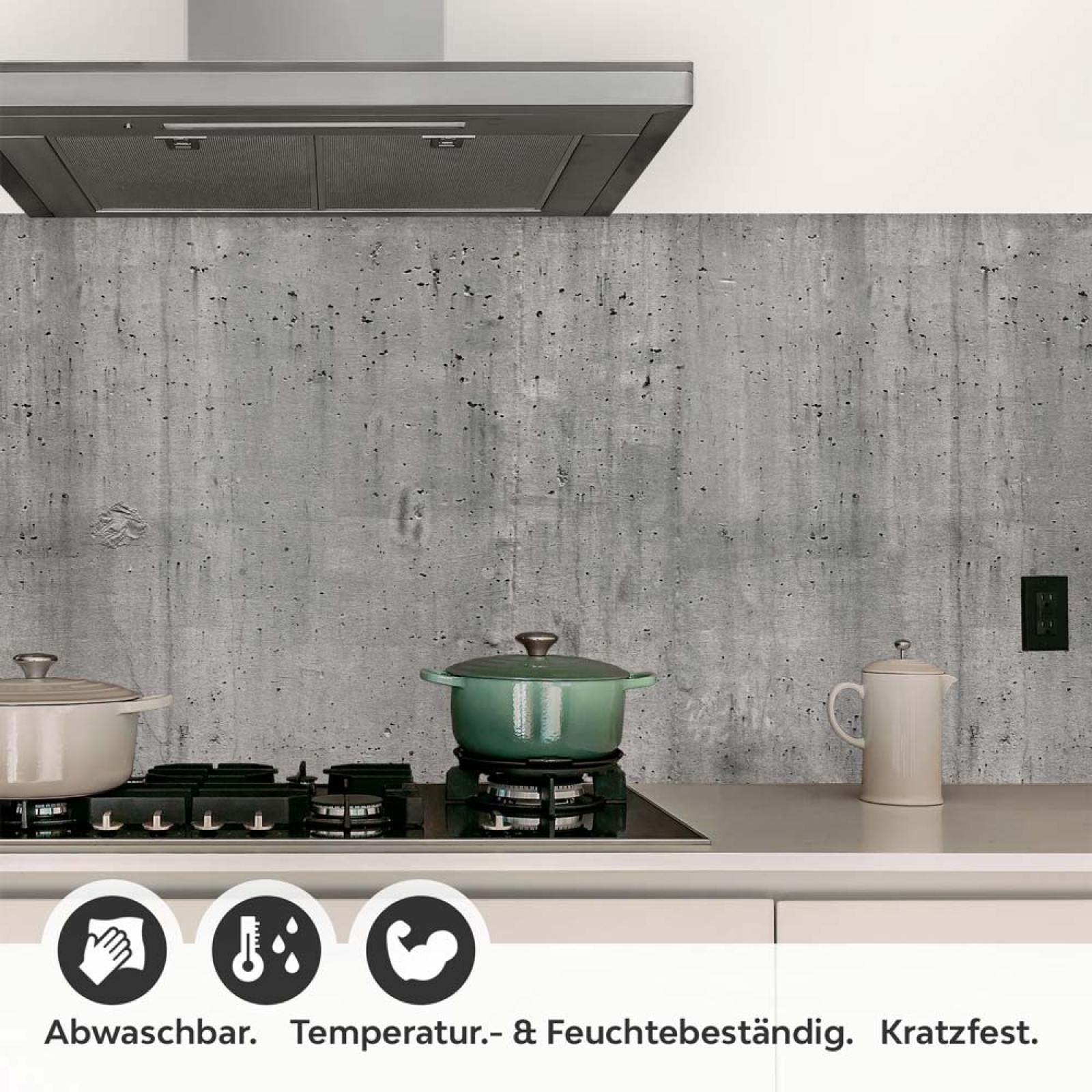 Küchenrückwand Folie Sichtbeton - Industrielles Flair Detailbild 1