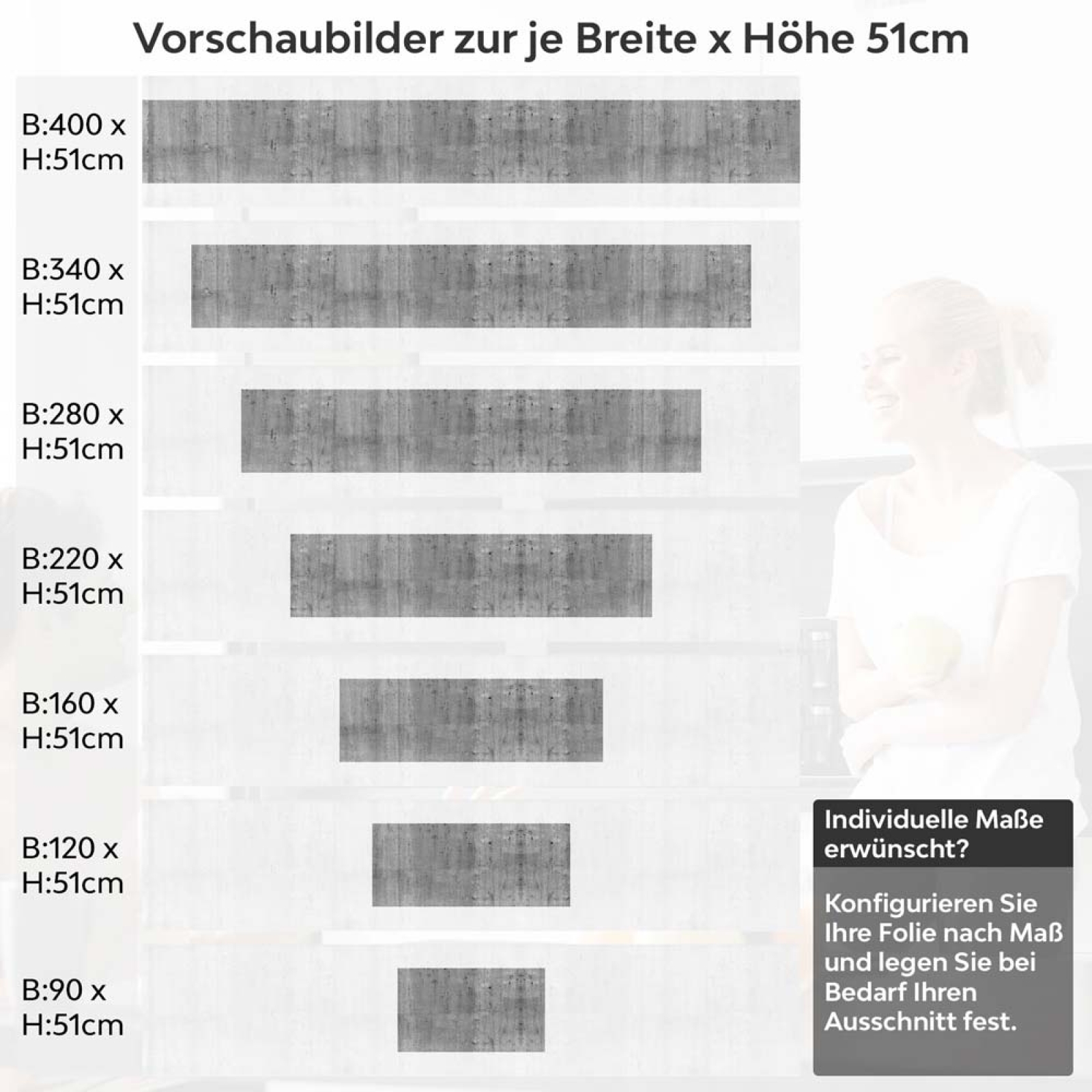 Küchenrückwand Folie Sichtbeton - Industrielles Flair Höhe 51cm