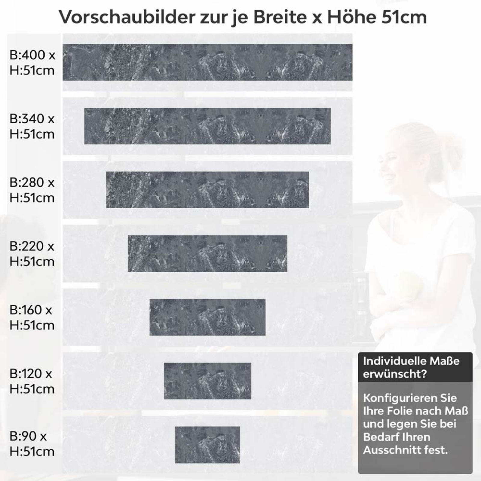 Küchenrückwand Folie Urban Depth - Moderne Betonoptik Höhe 51cm