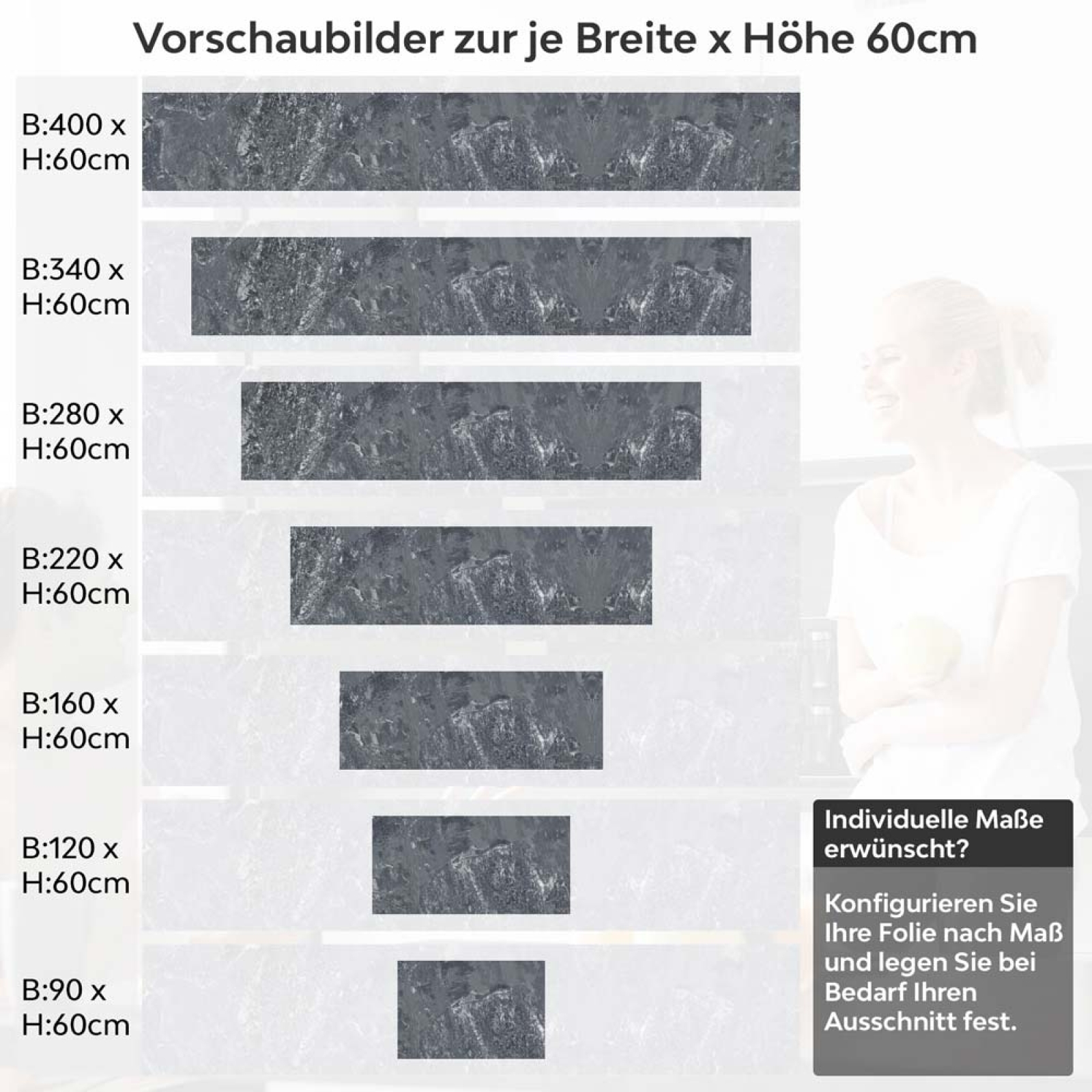 Küchenrückwand Folie Urban Depth - Moderne Betonoptik Höhe 60cm