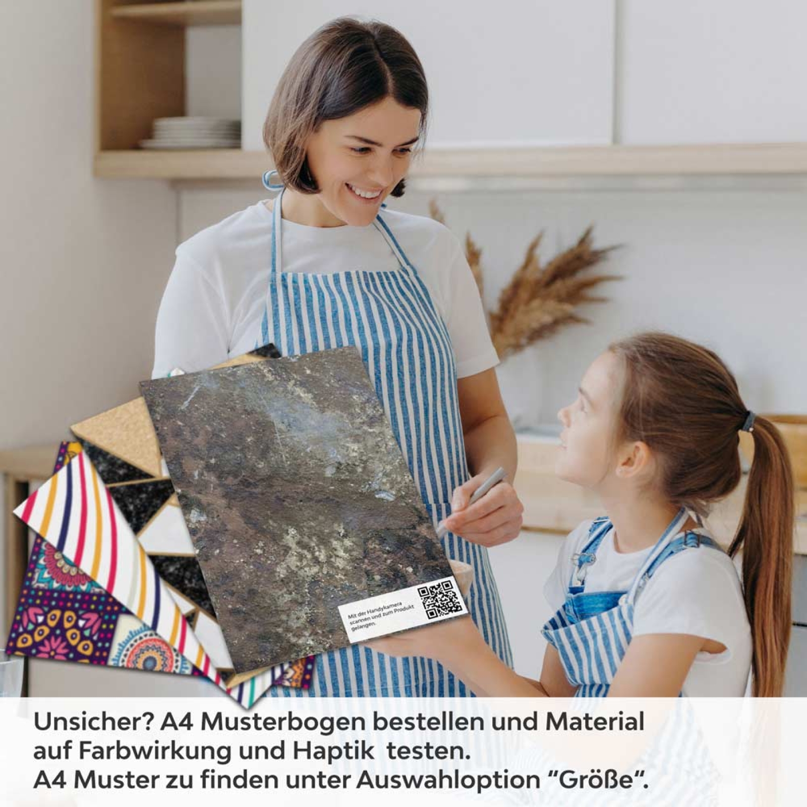 Küchenrückwand Folie Rustikale Betonoptik - Natürliches Wanddesign A4 Muster